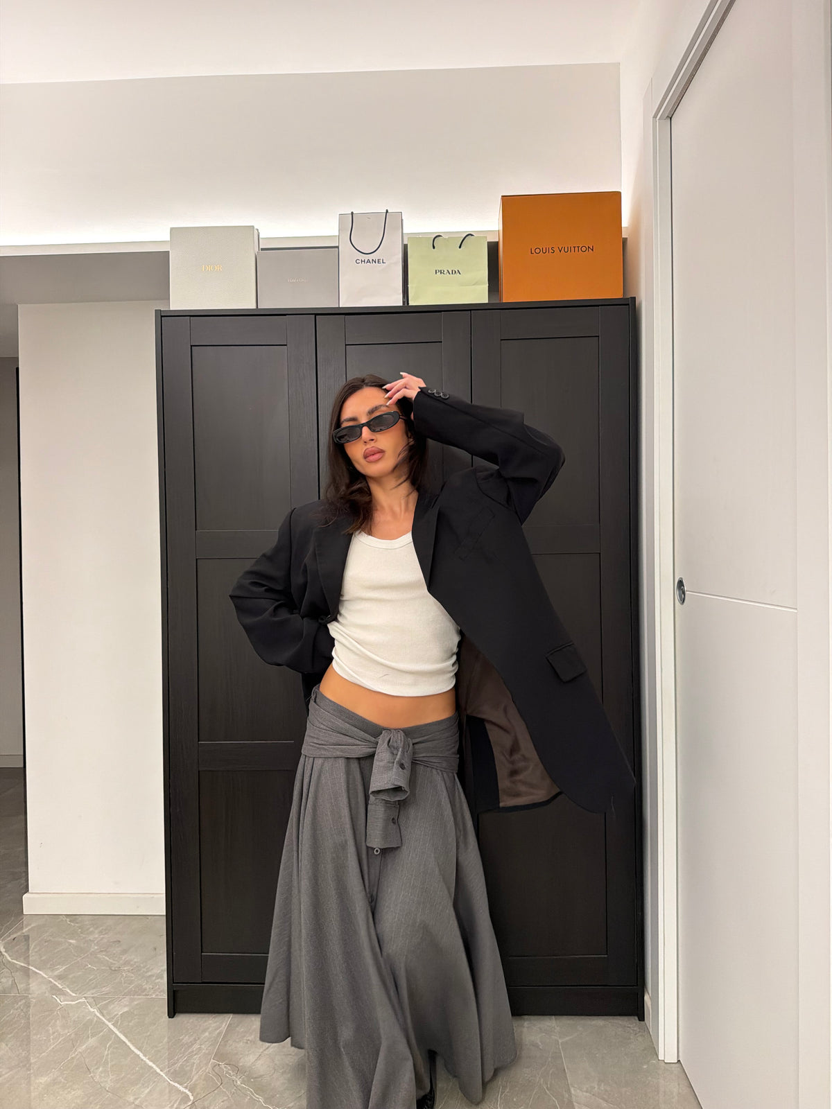 skirt longuette gessata