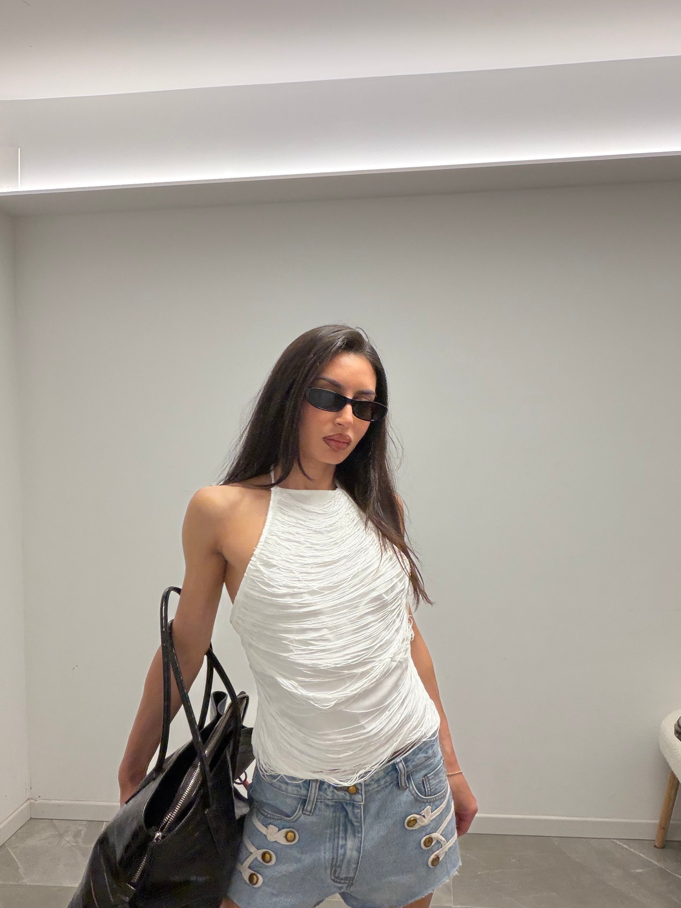 draped shirt lace