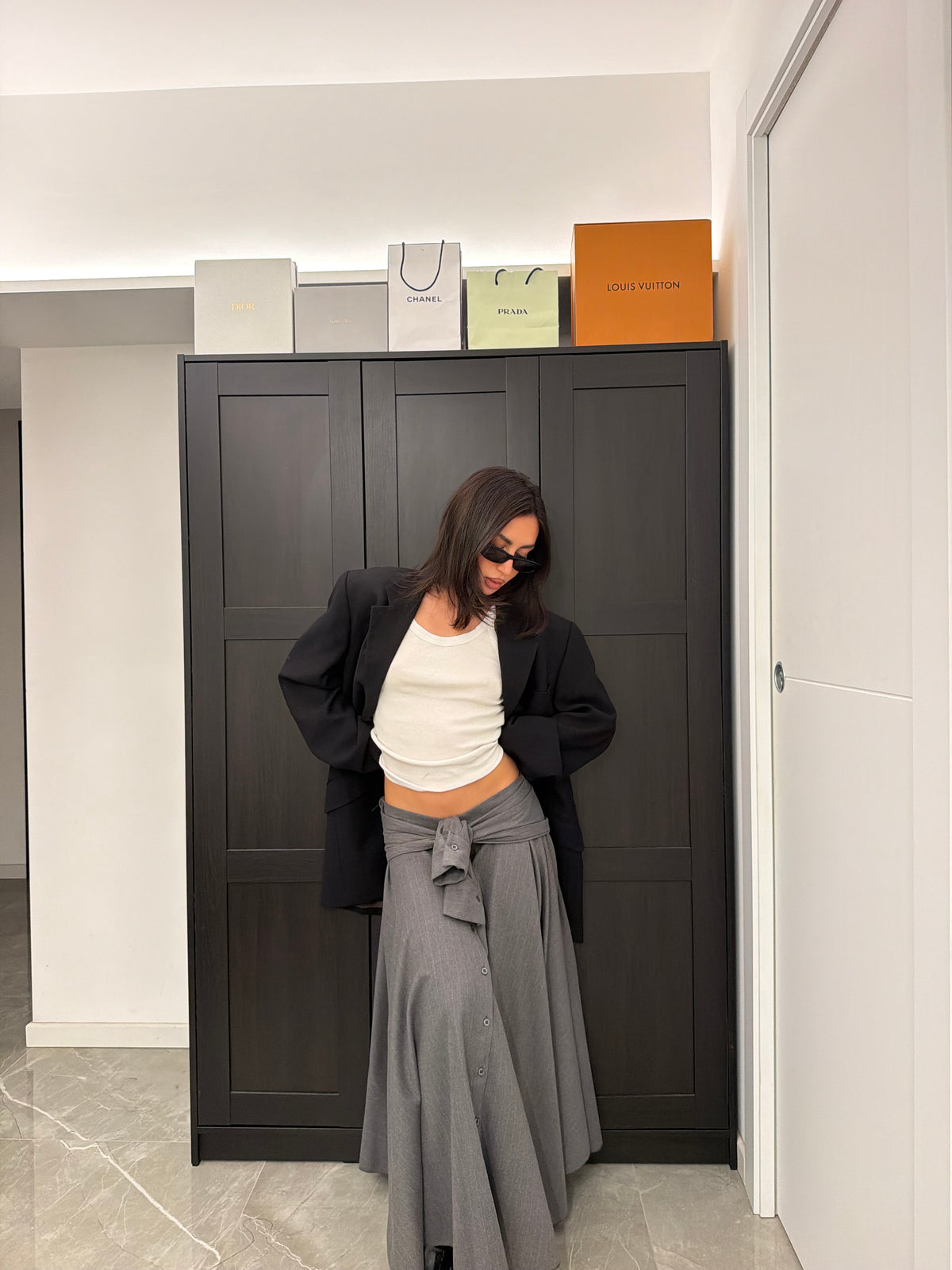 skirt longuette gessata