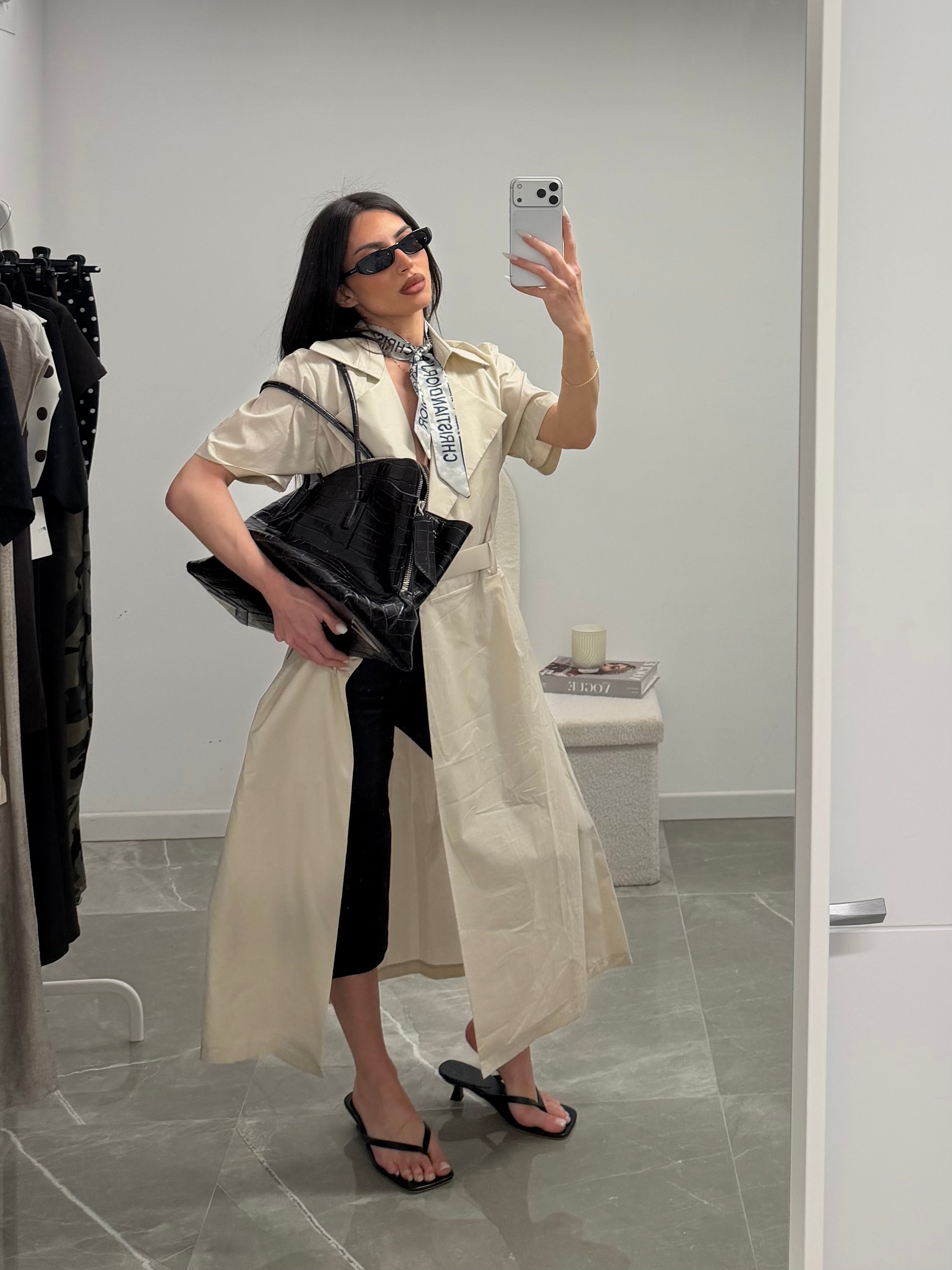 trench coat smanicato