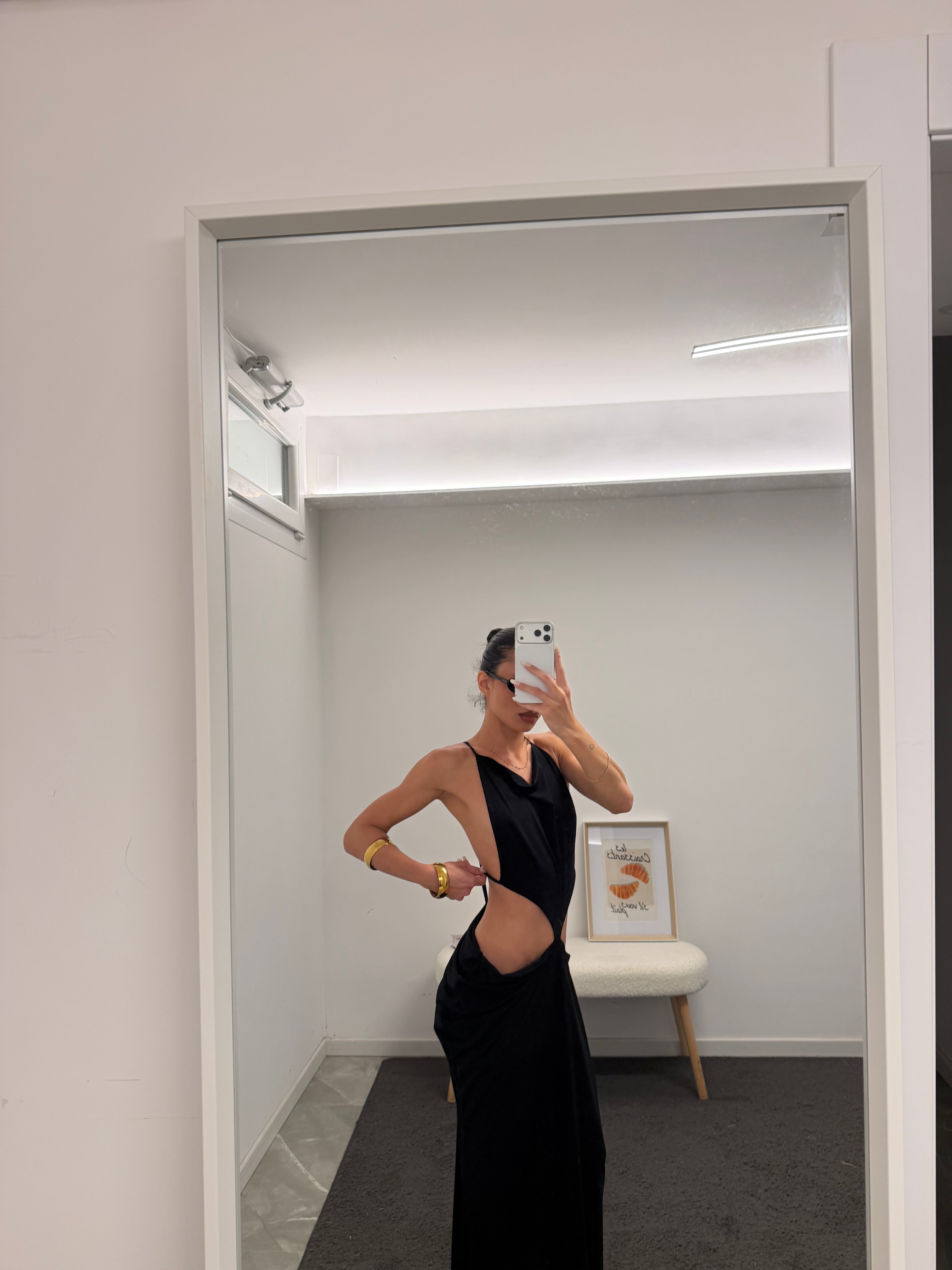 maxi cut out asymmetrical dress deep