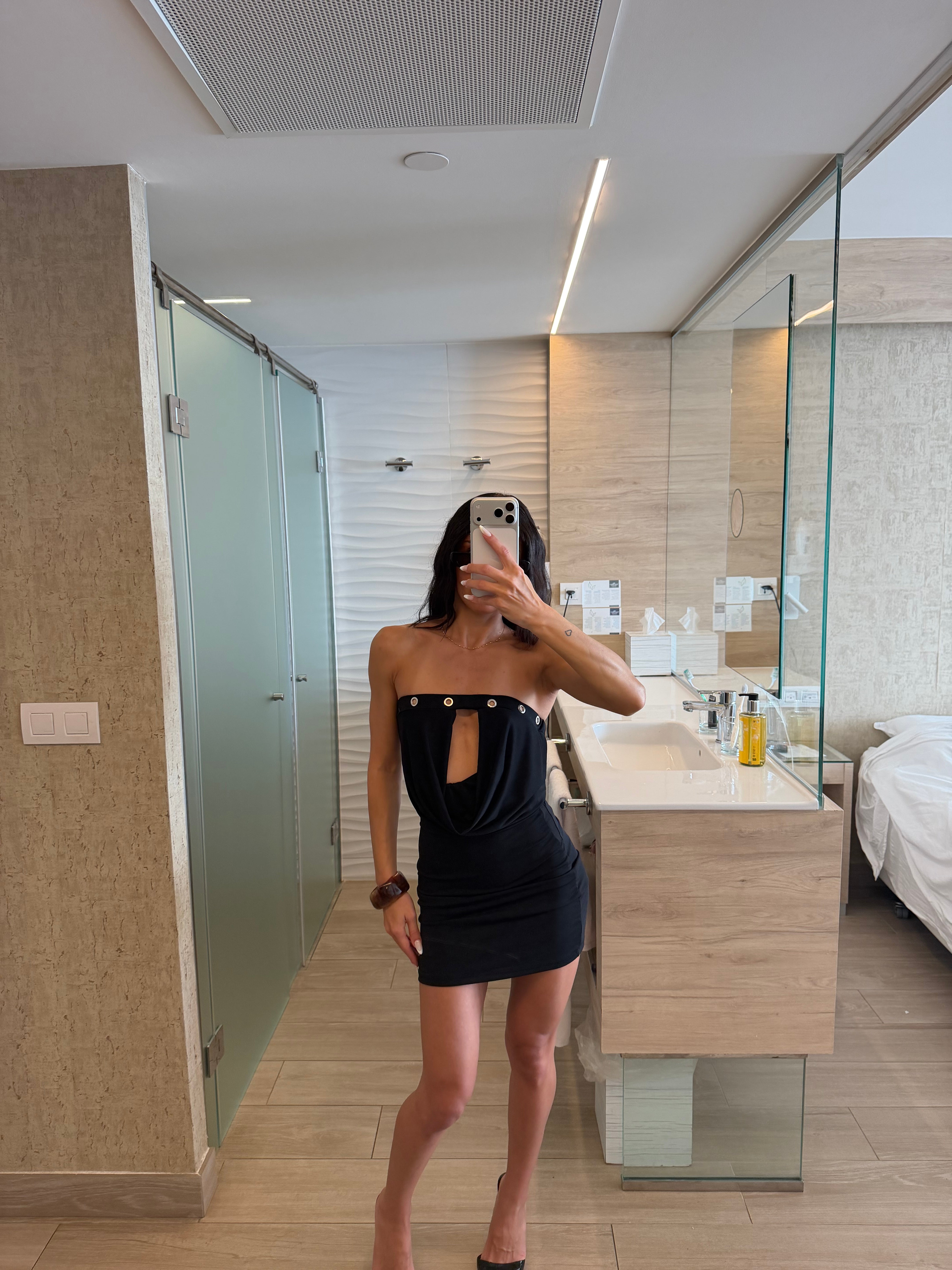 rockstud dress black