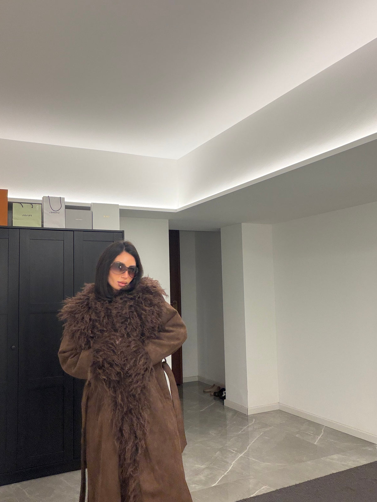 Manteau Suede Mongolia Coat Brown