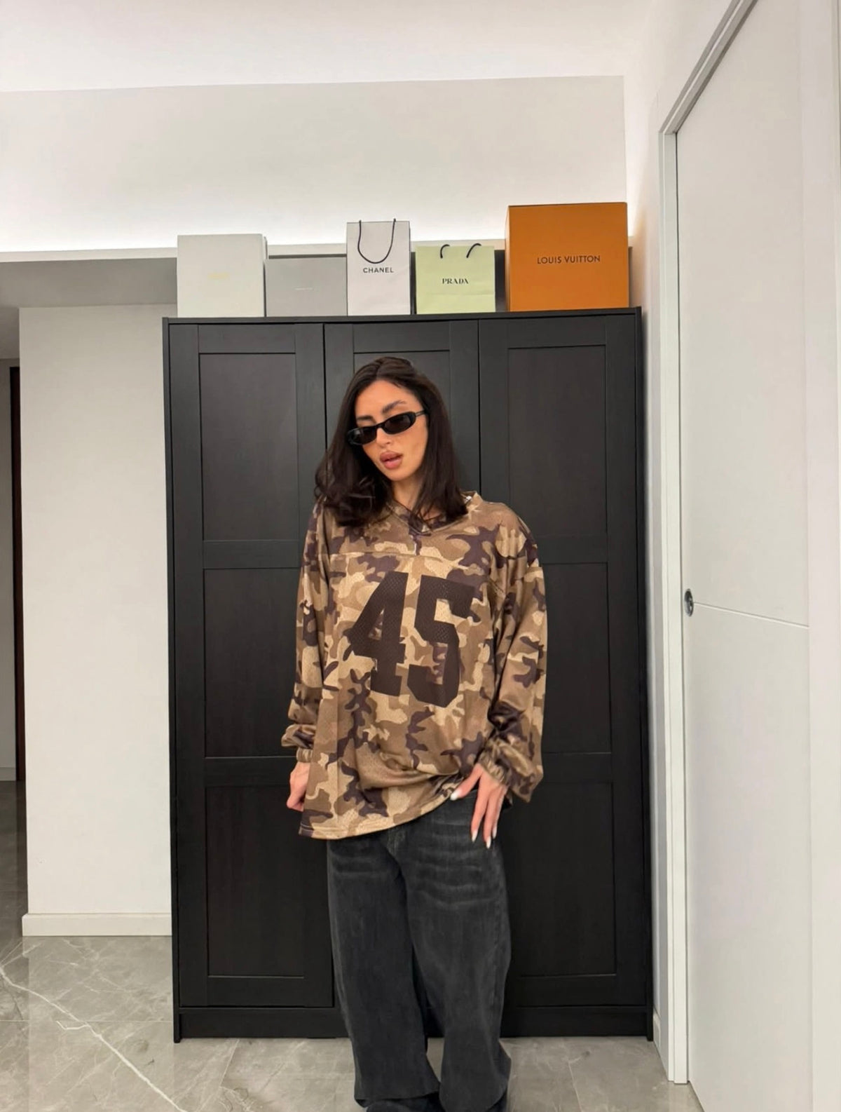 Maxi maglia 45 camo beige