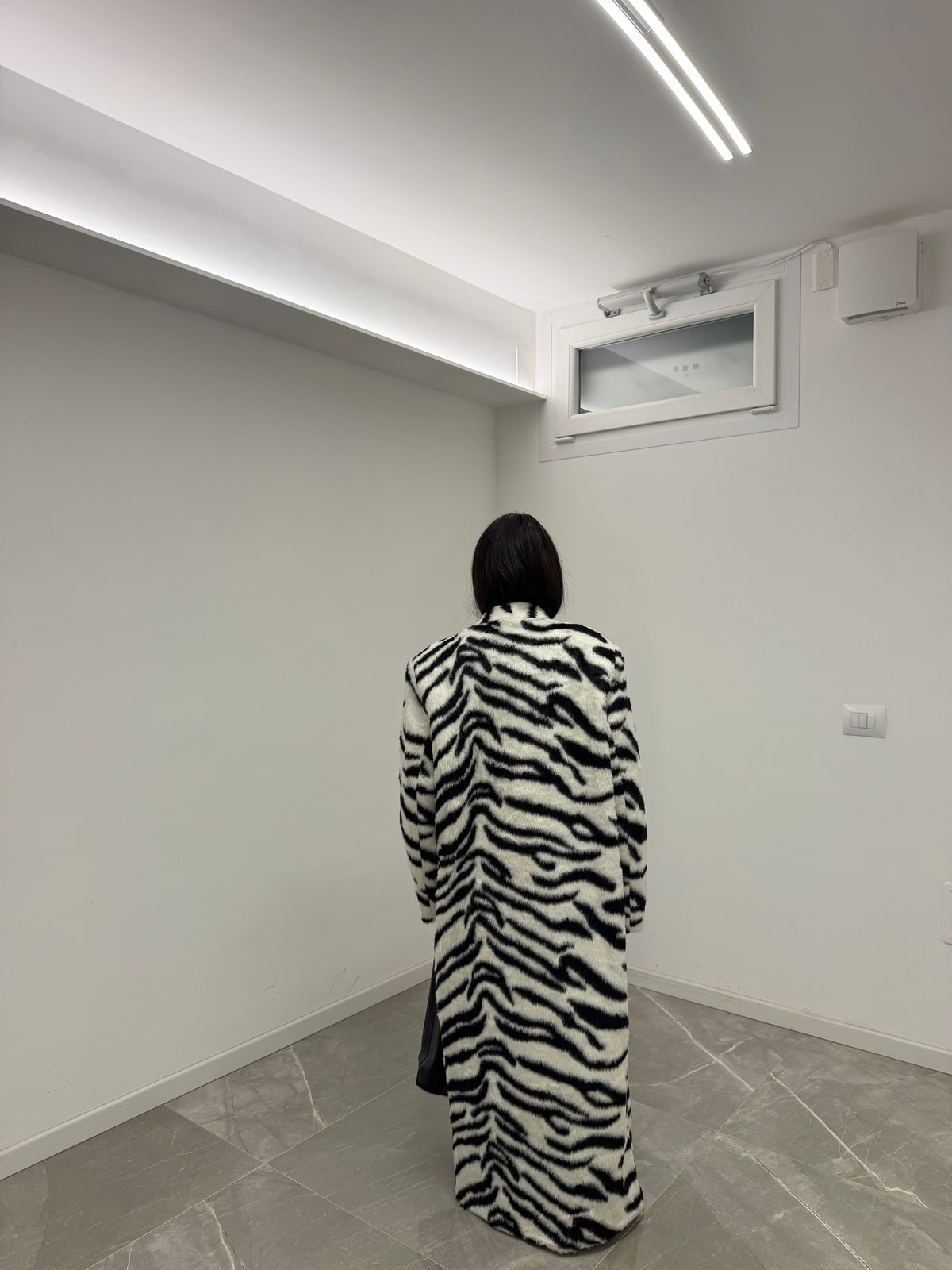 maxi coat zebra print