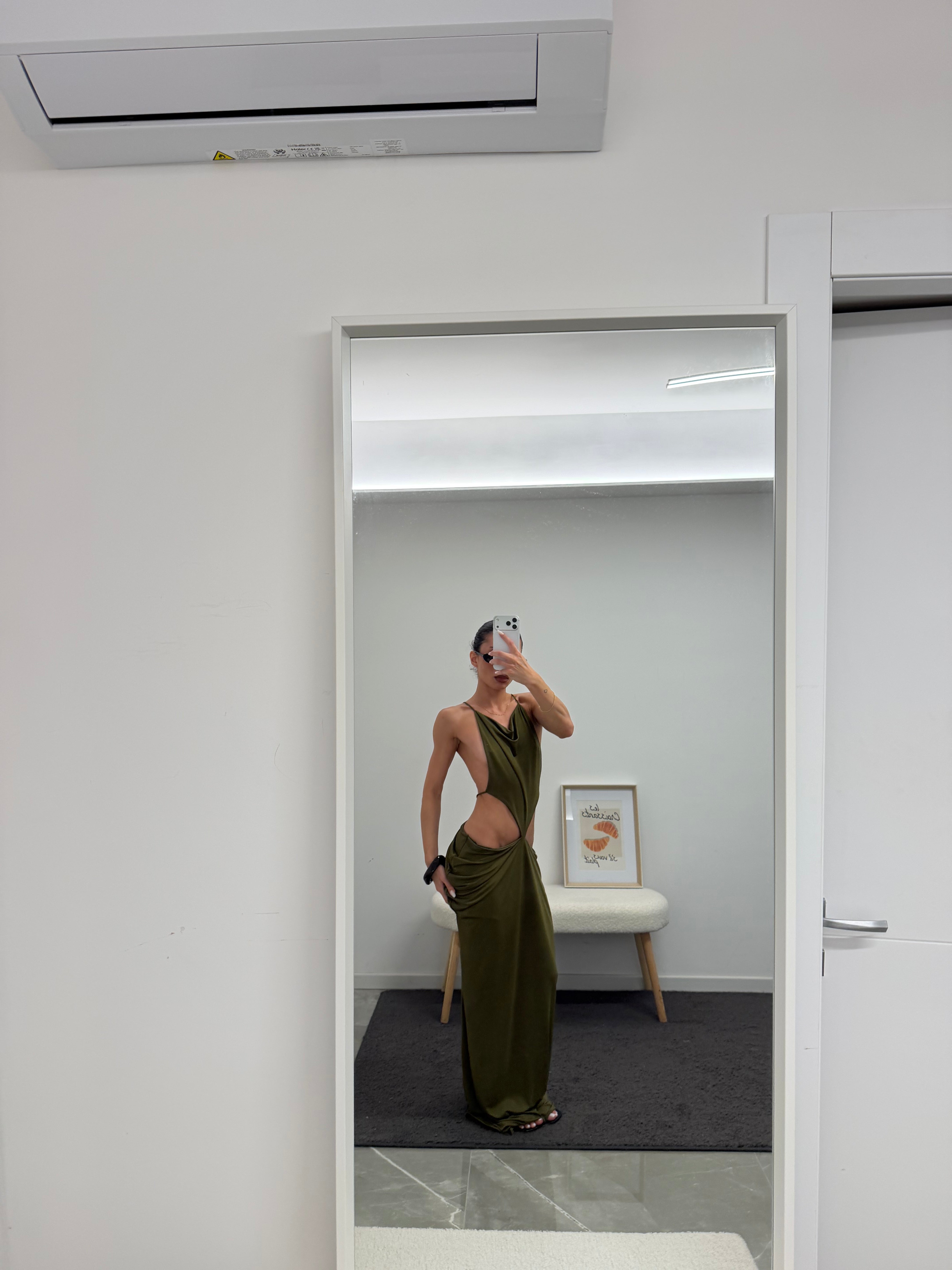 maxi cut out asymmetrical dress deep