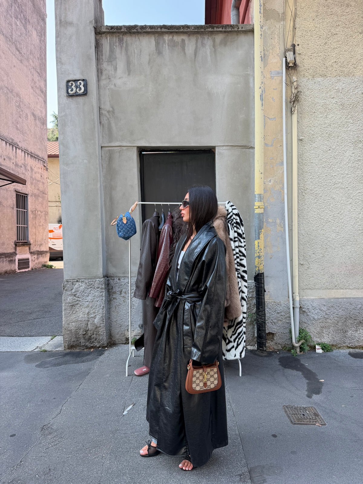 maxi trench coat vinile