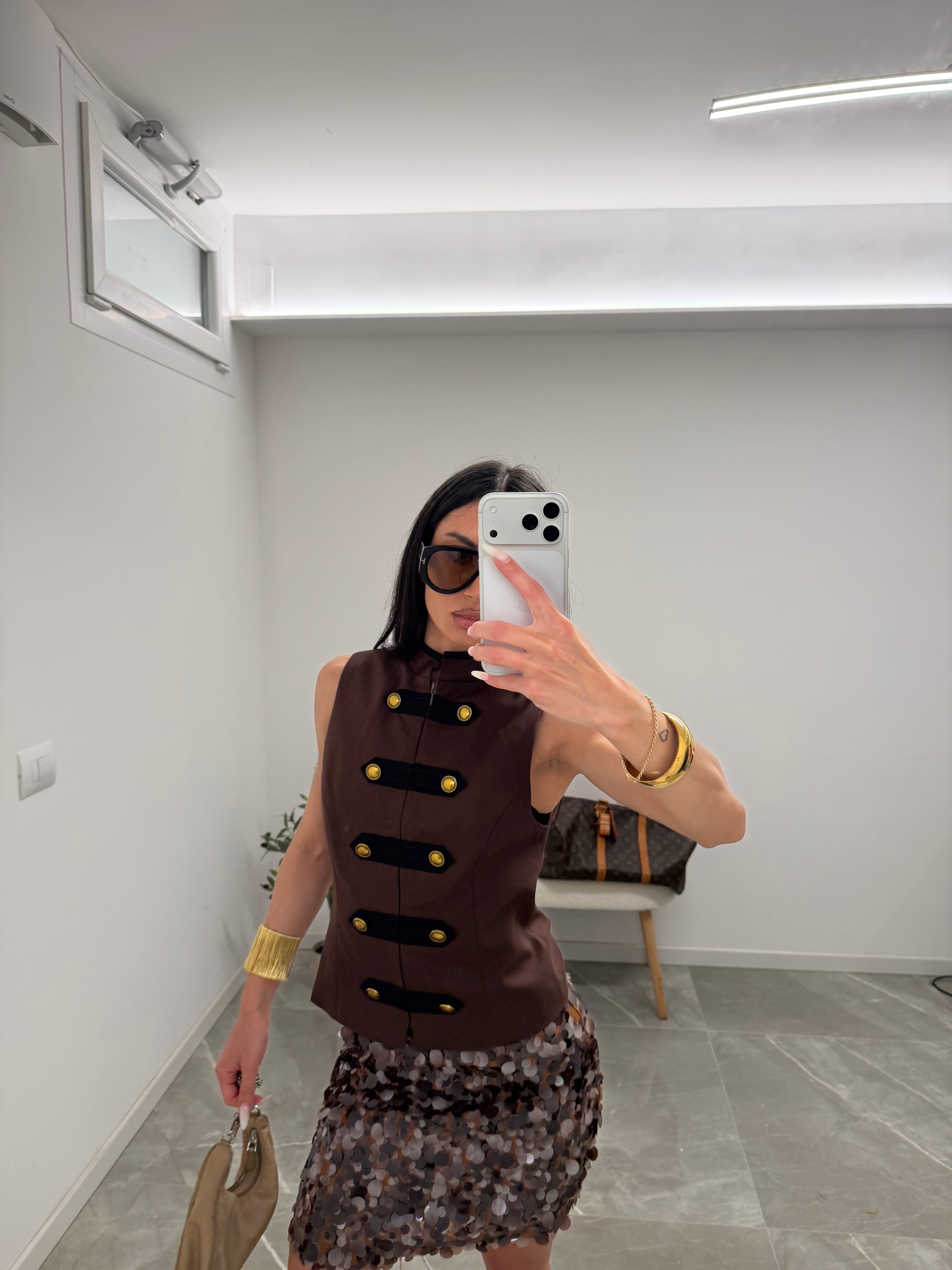 skirt pailettes brown