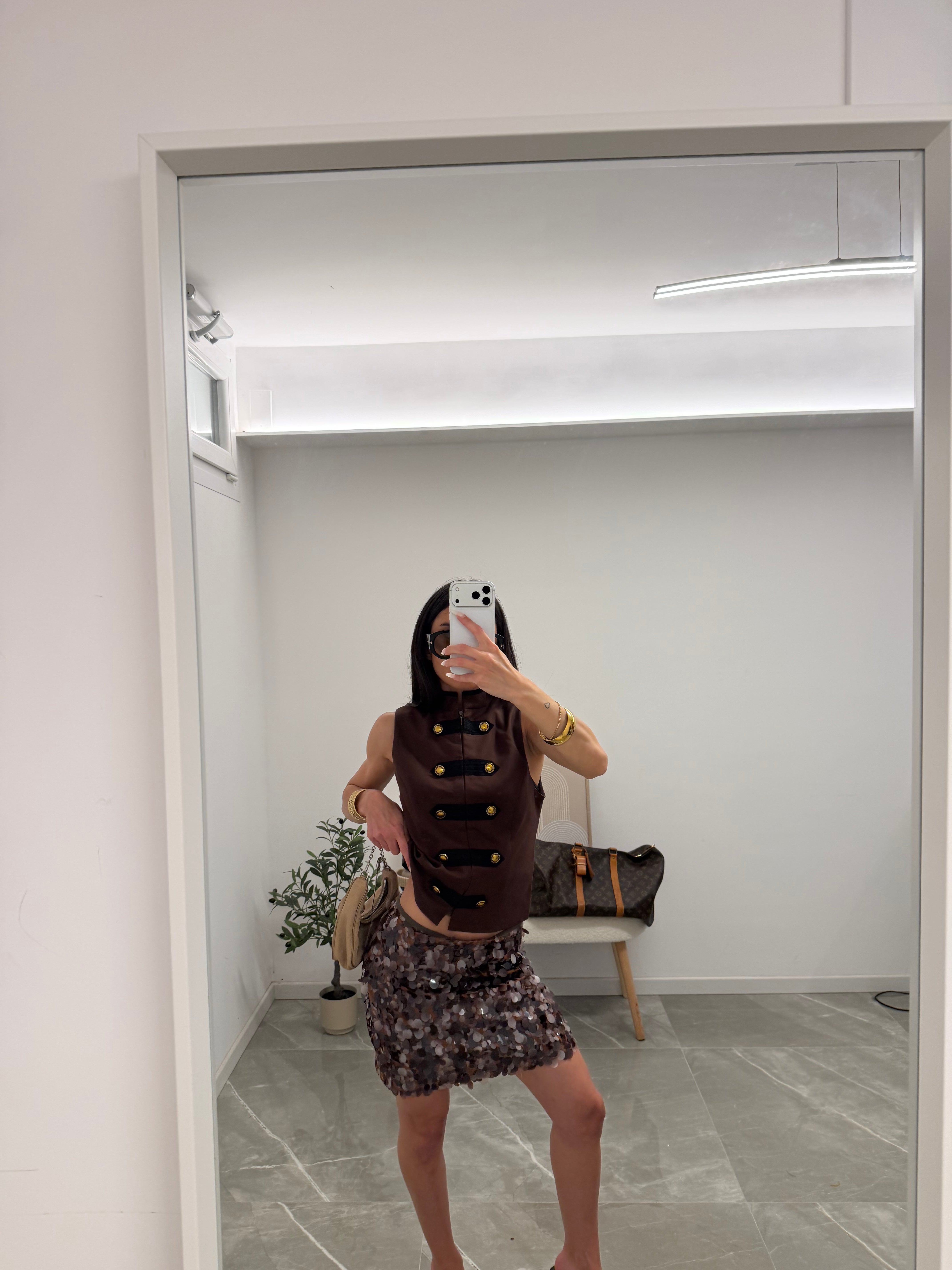 skirt pailettes brown