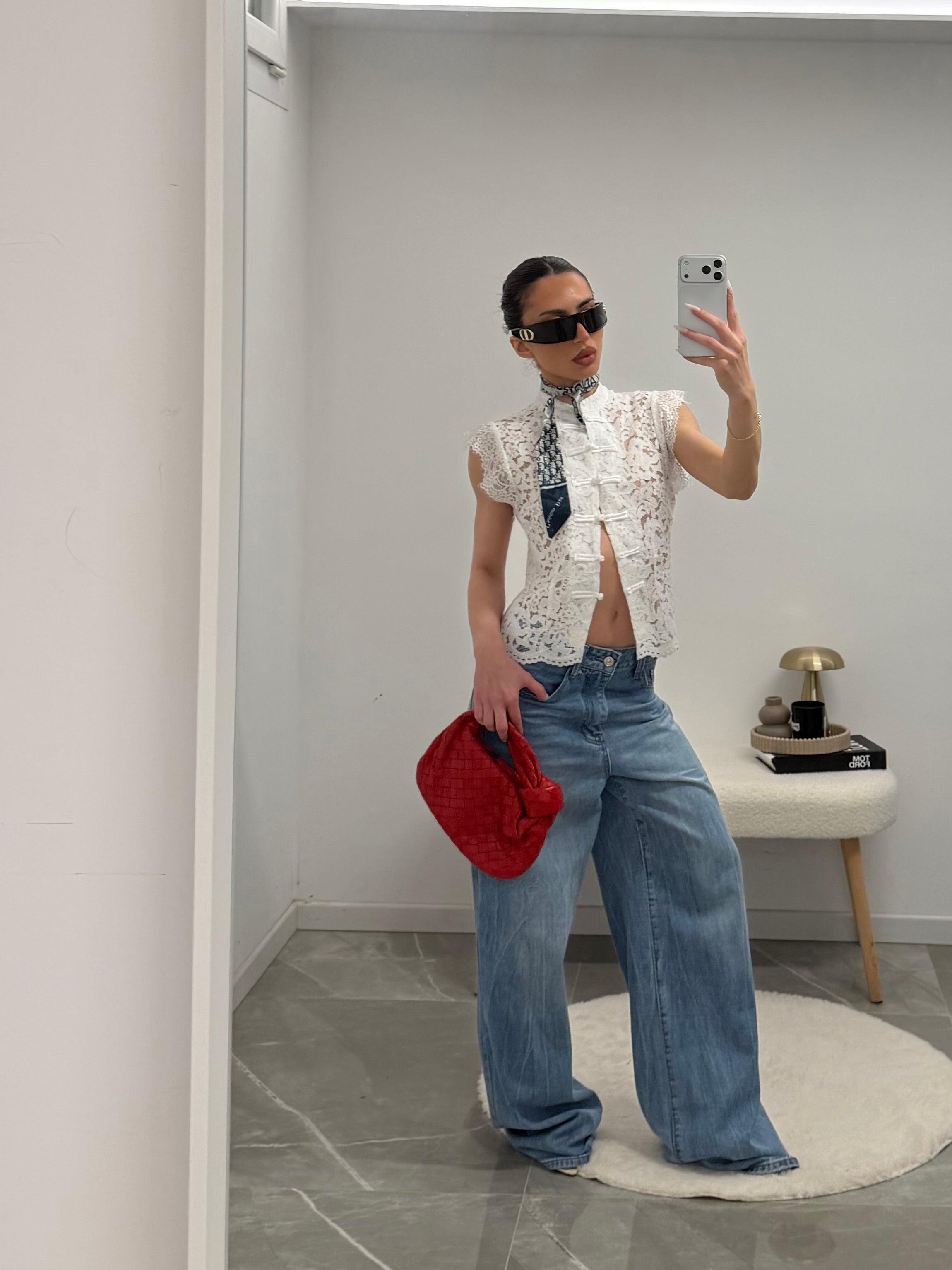 jeans denim baggy strass booty
