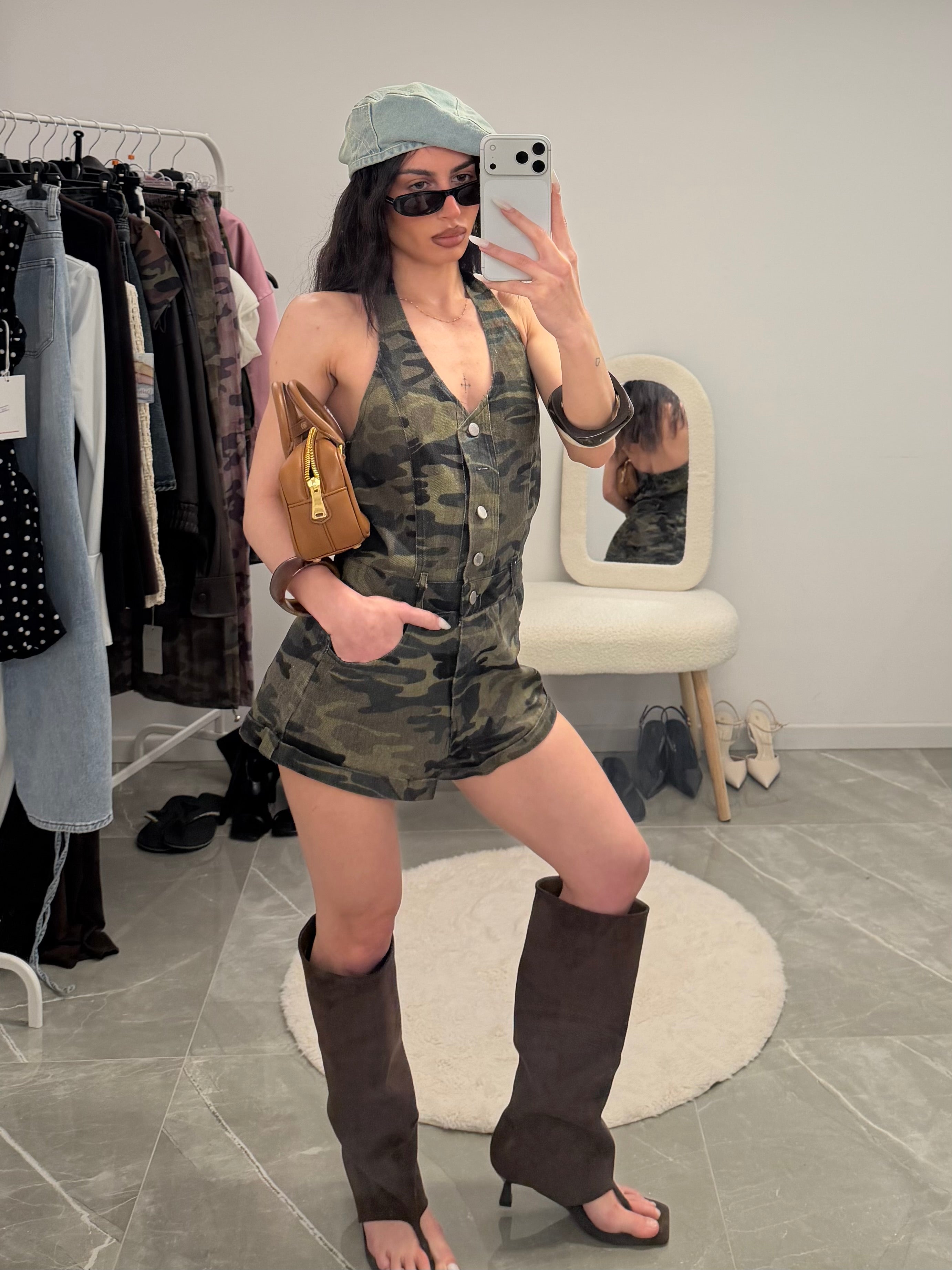 jumpsuit denim military
