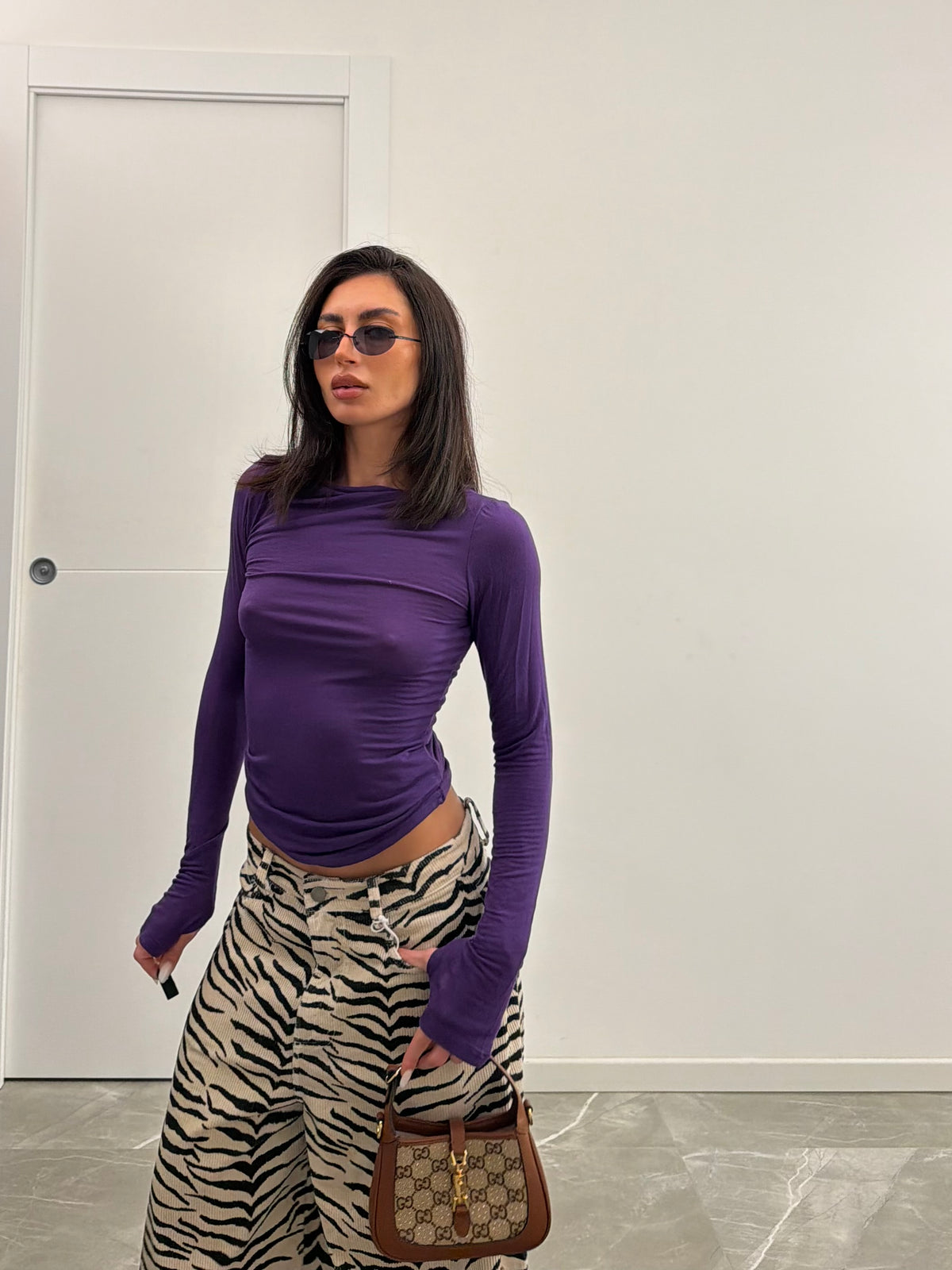 maglia cashmere viola