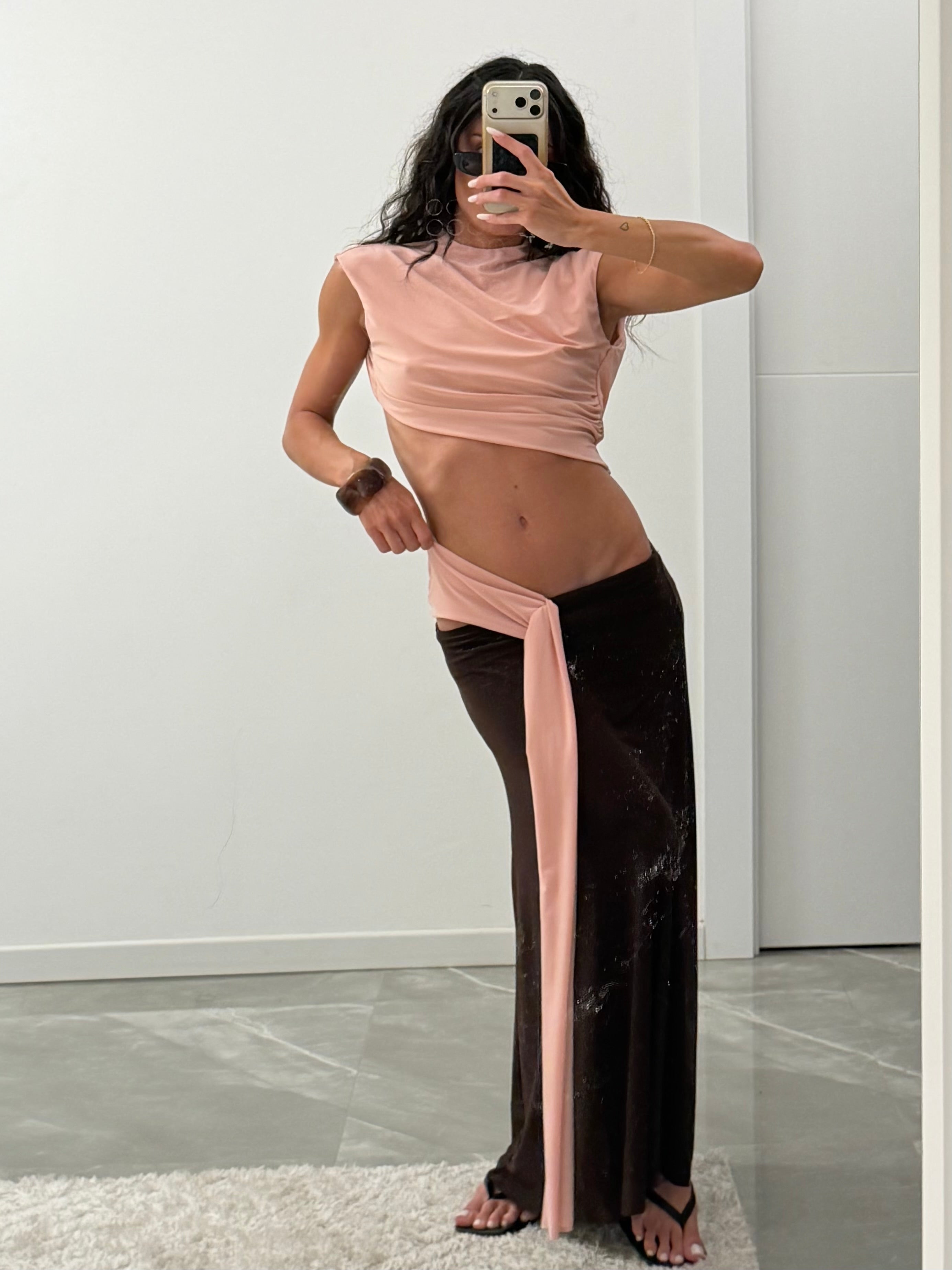 Asymmetric Cut-Out Maxi Dress