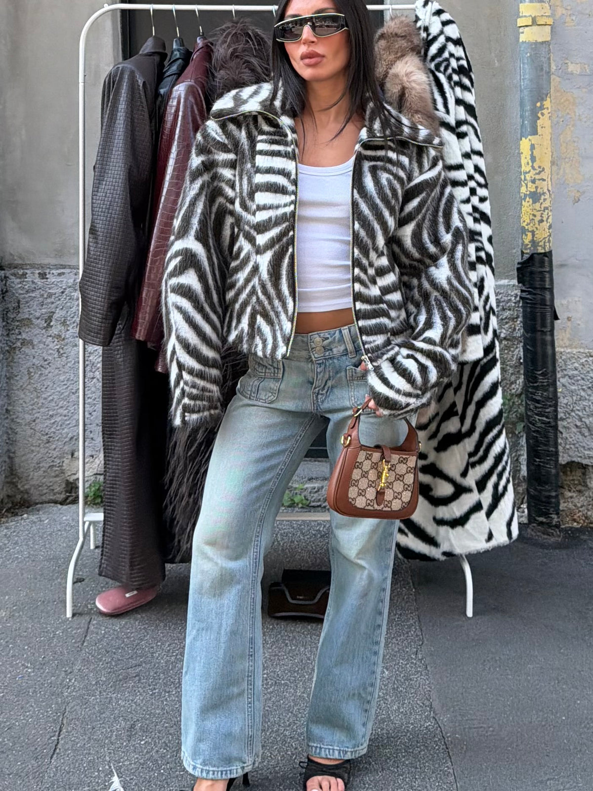 jacket zebra in pelo