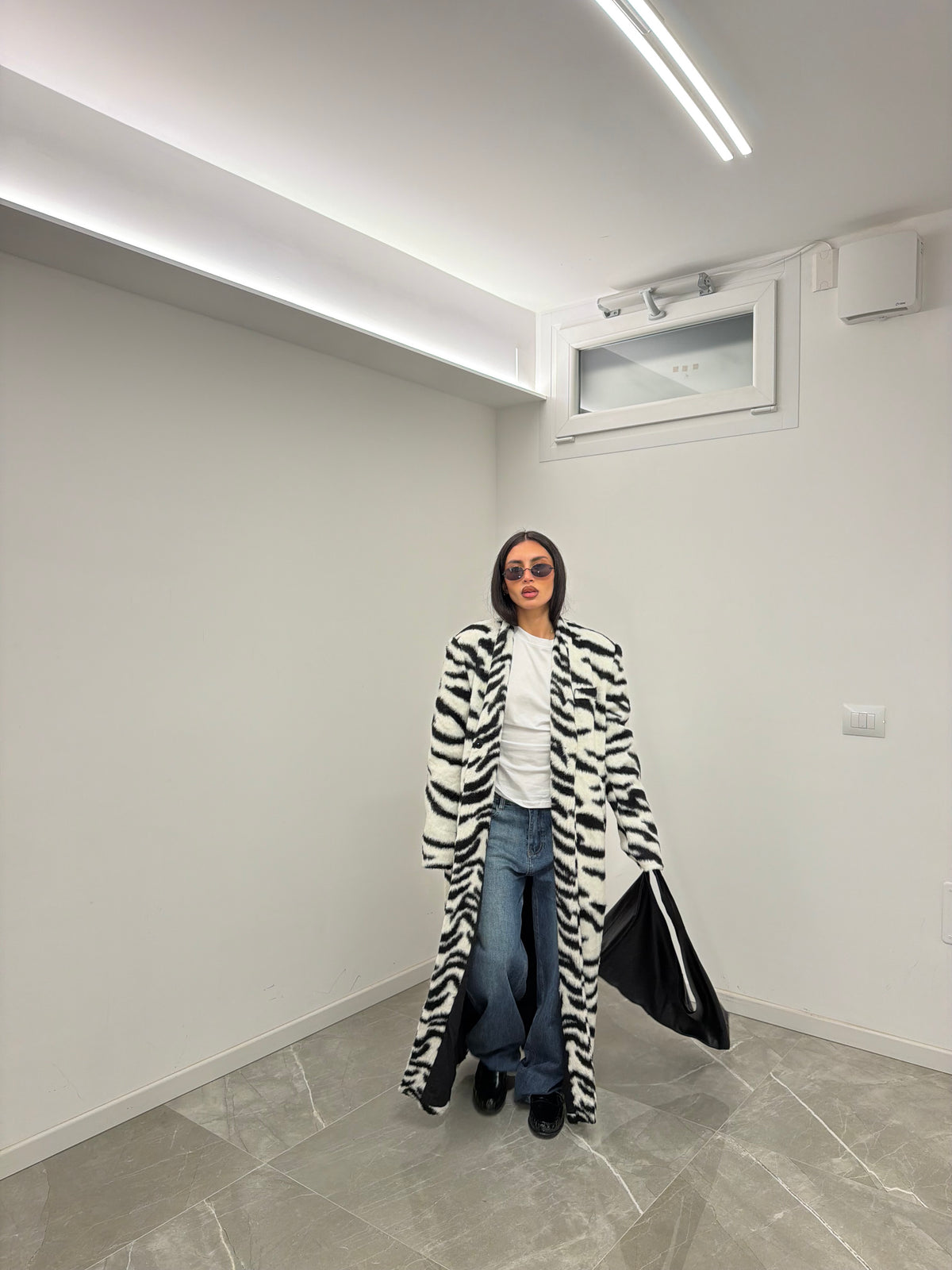 maxi coat zebra print