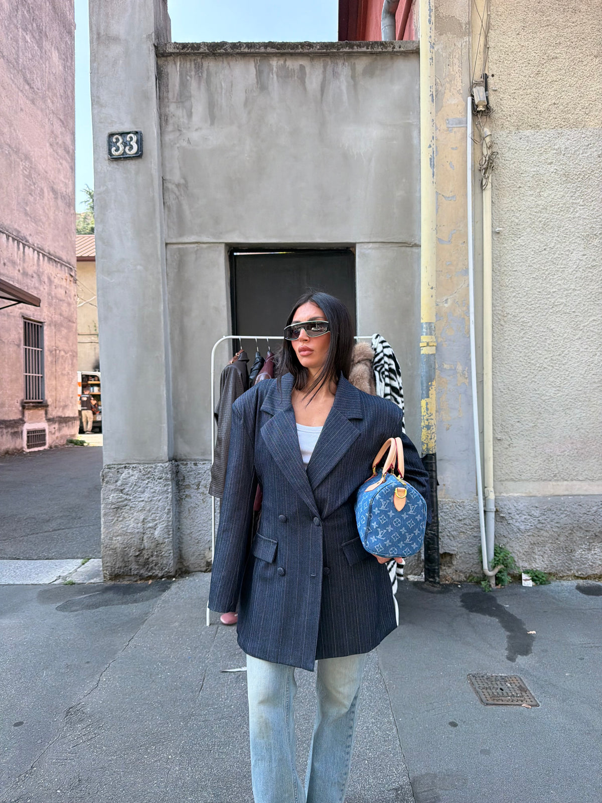 silhouette jacket gessato