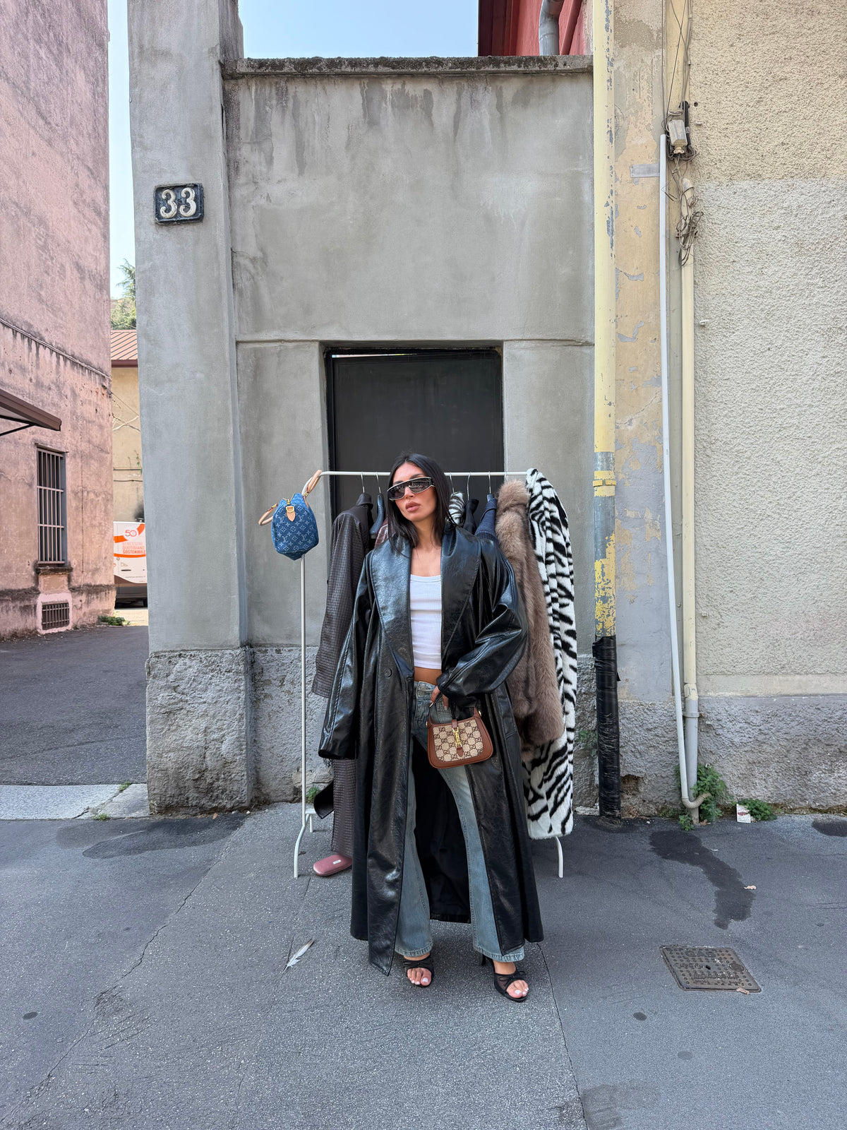 maxi trench coat vinile