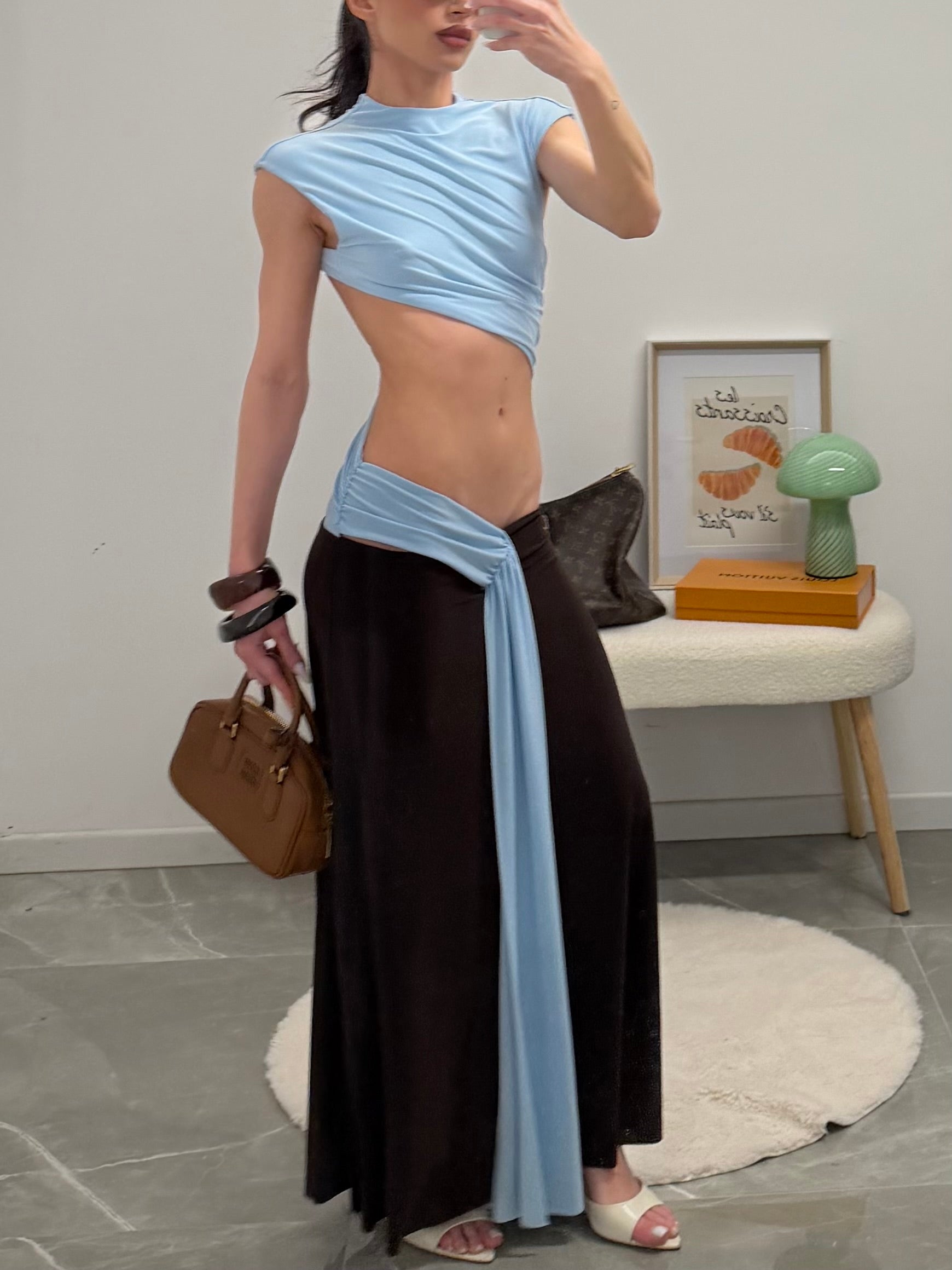 Asymmetric Cut-Out Maxi Dress