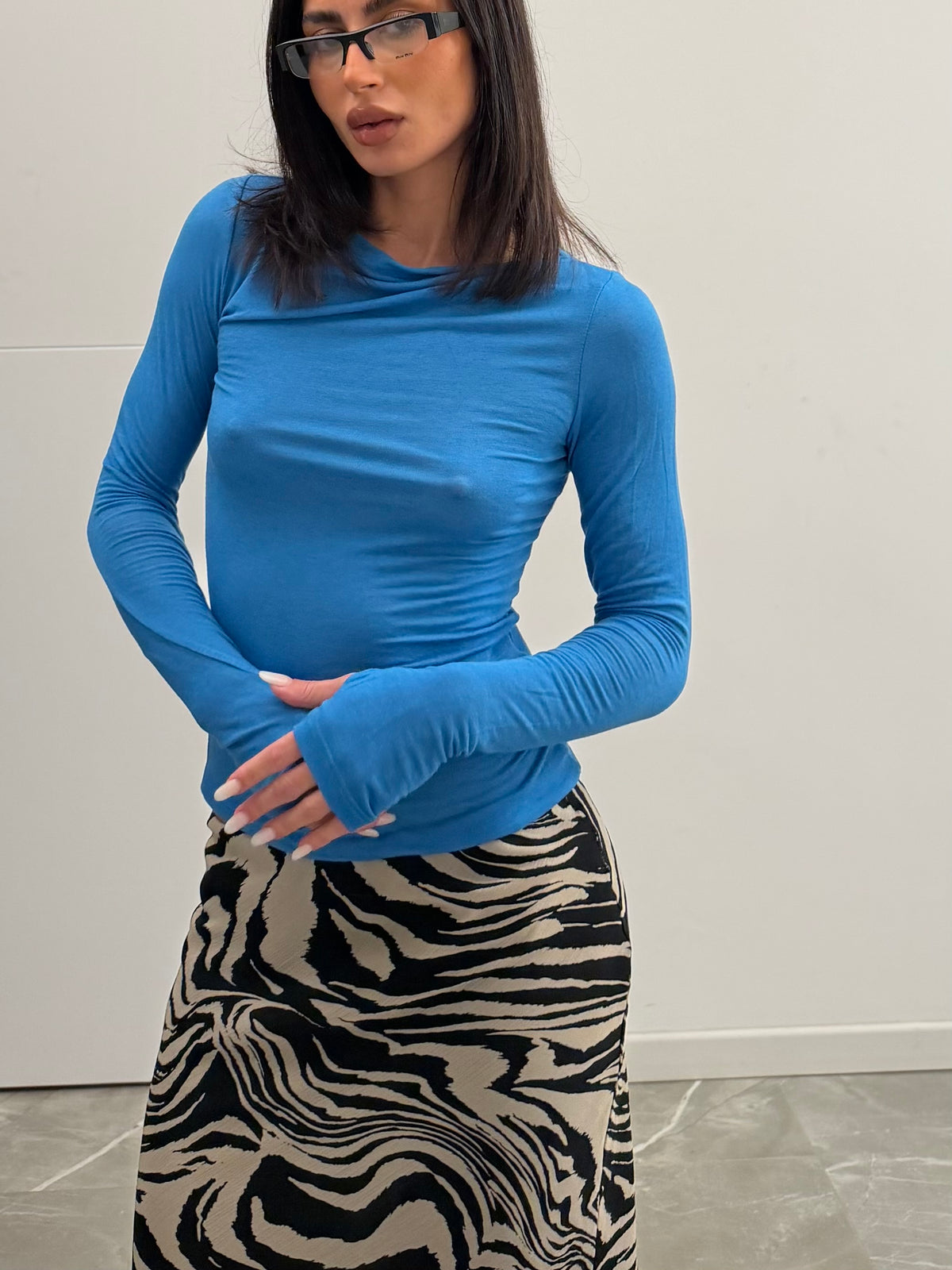 maglia cashmere celeste