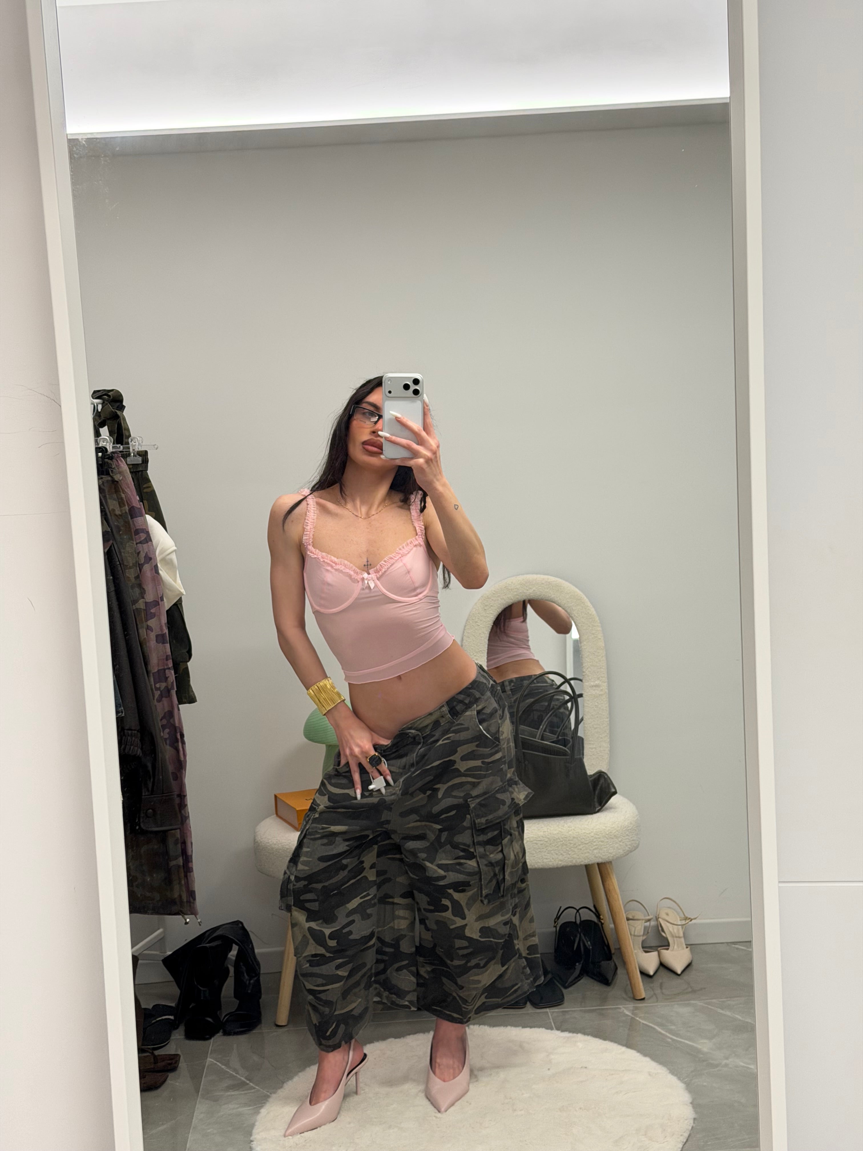 camouflage jorts pockets denim 2.0 (military)