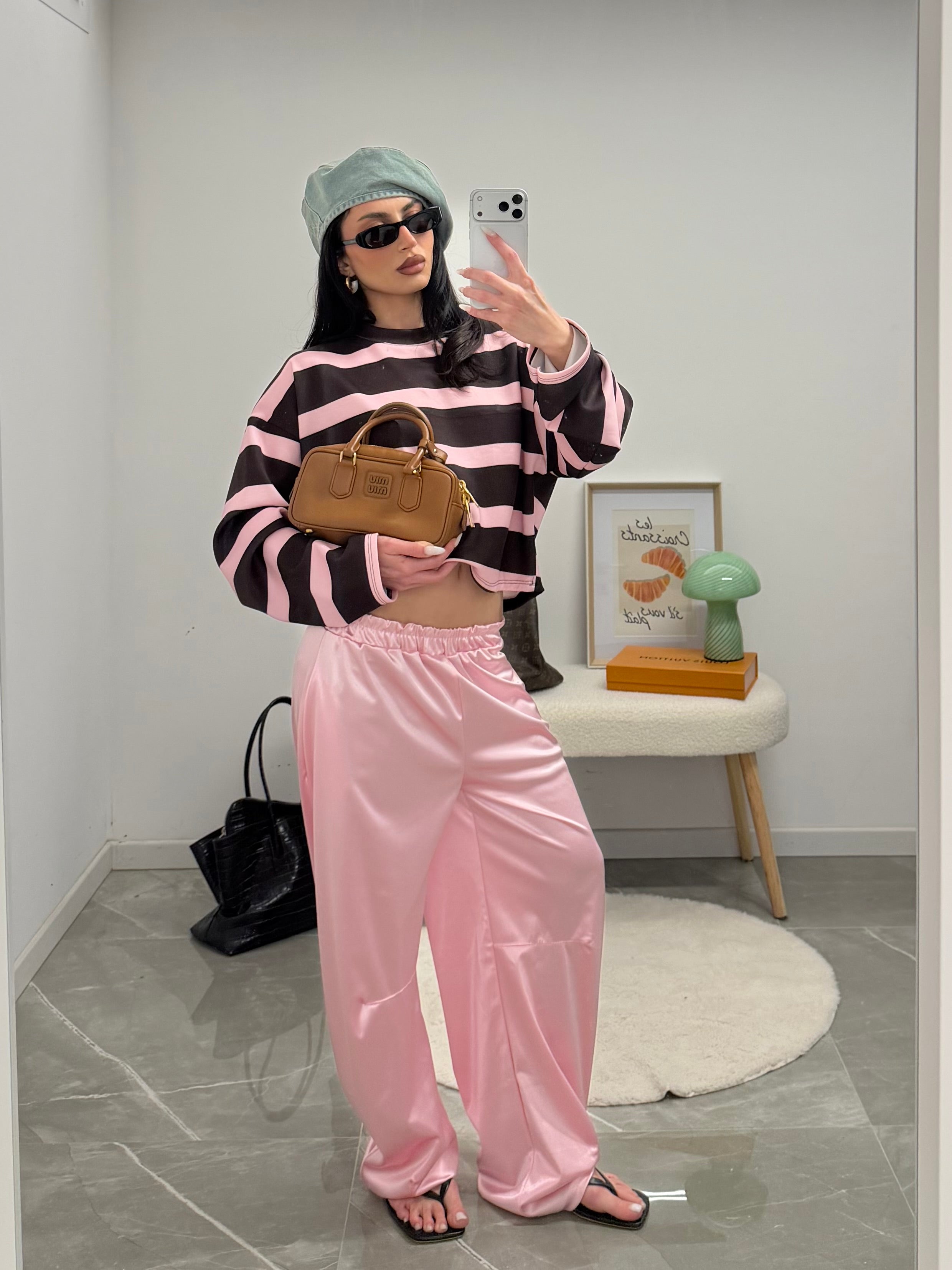 coordinato pink satin