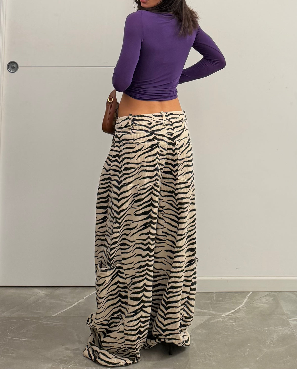 Suede pants zebra