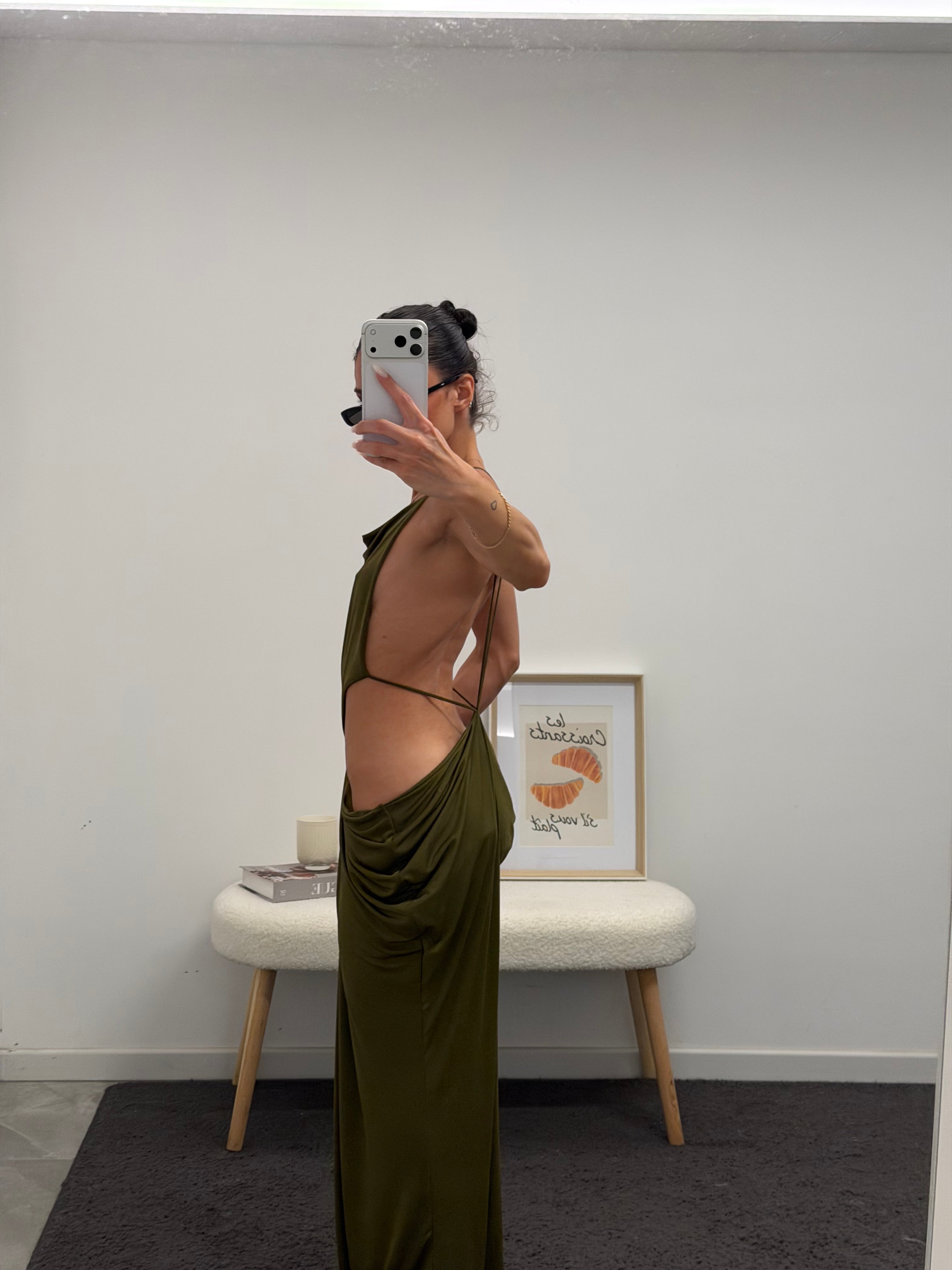 maxi cut out asymmetrical dress deep