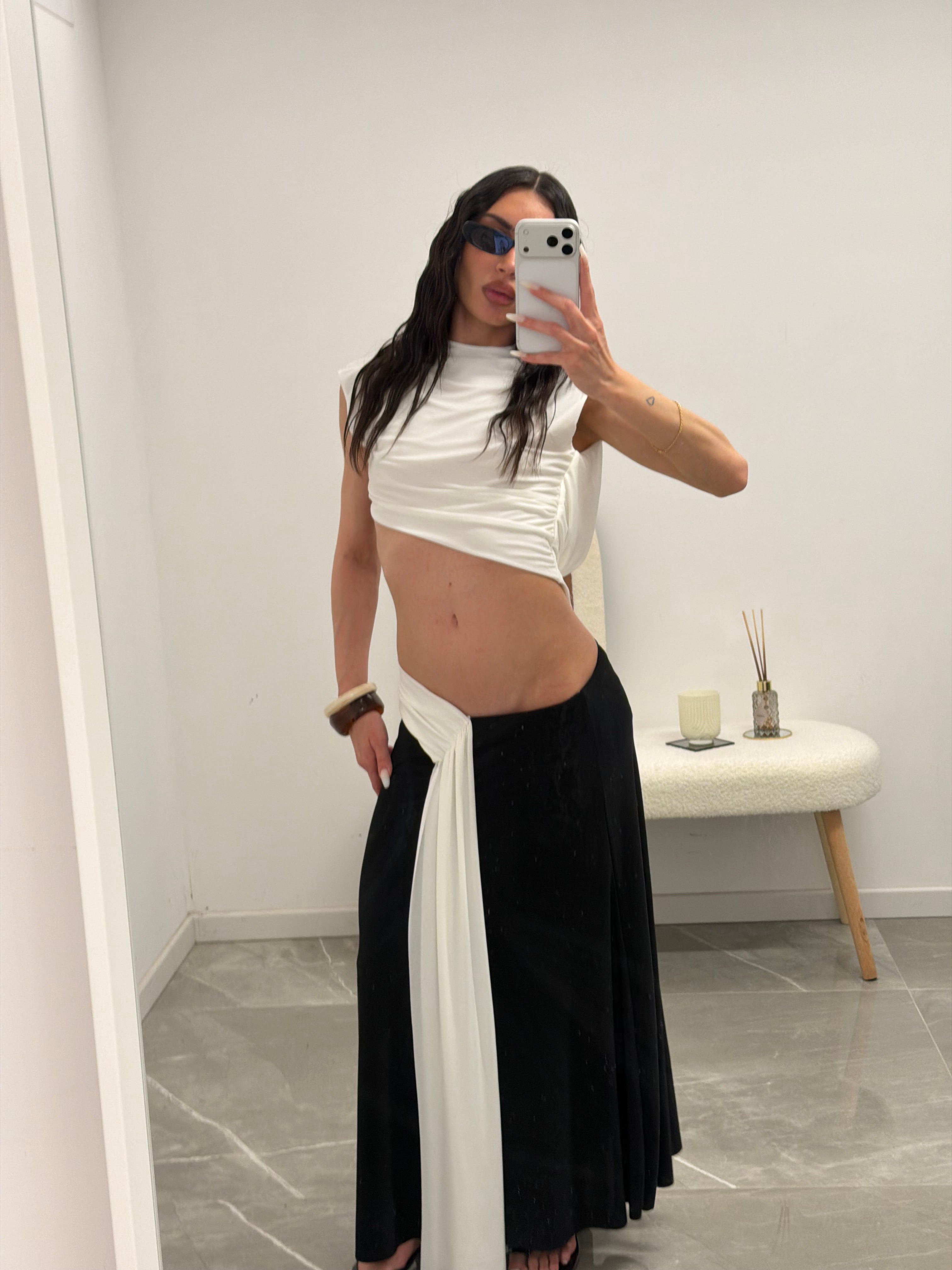 Asymmetric Cut-Out Maxi Dress