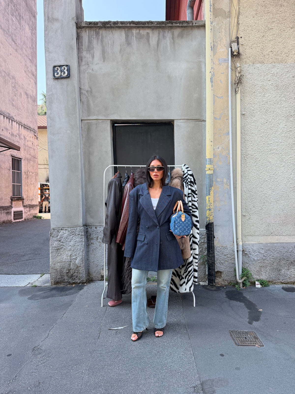 silhouette jacket gessato