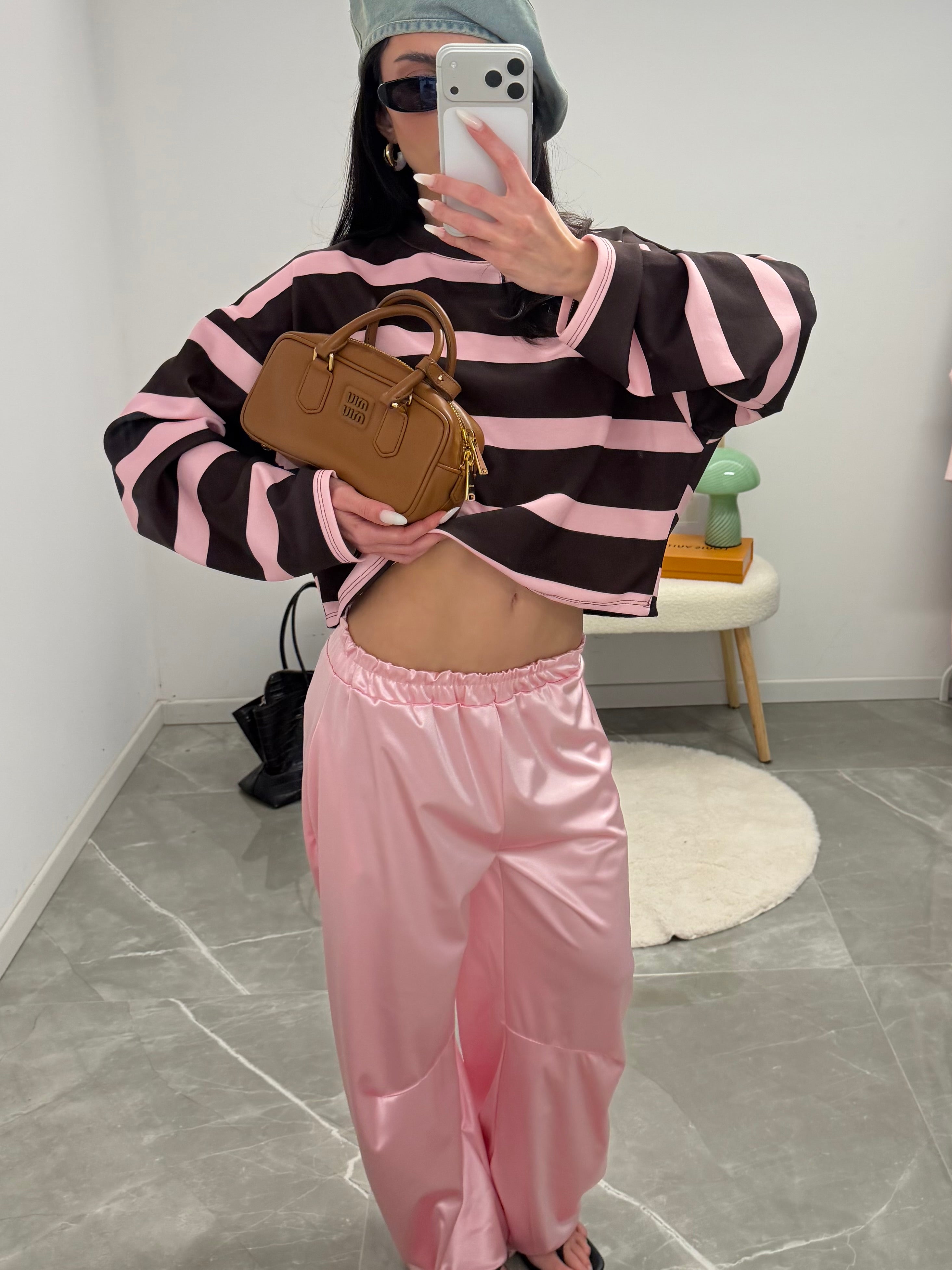 coordinato pink satin