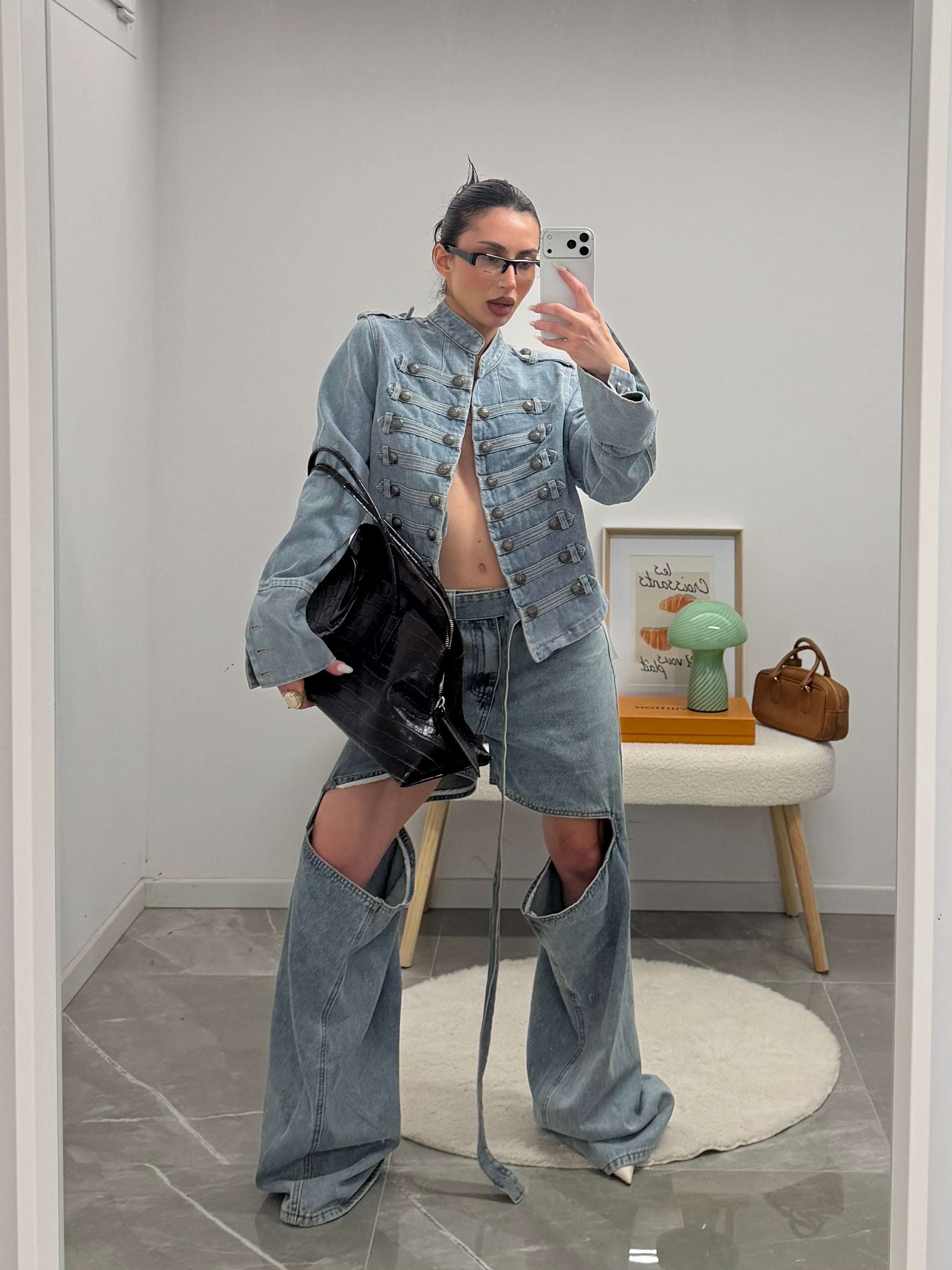 jeans denim belt cut out