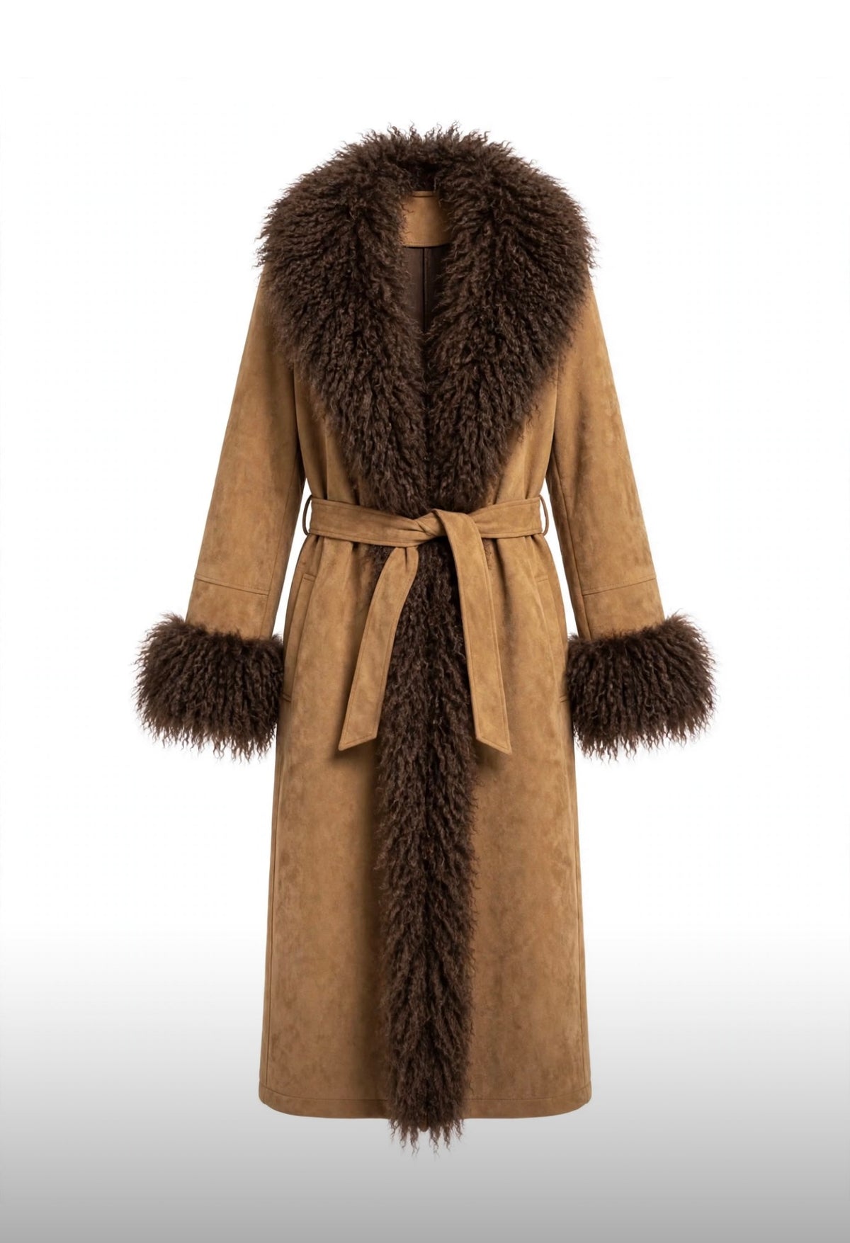 Manteau Suede Mongolia Coat Camel