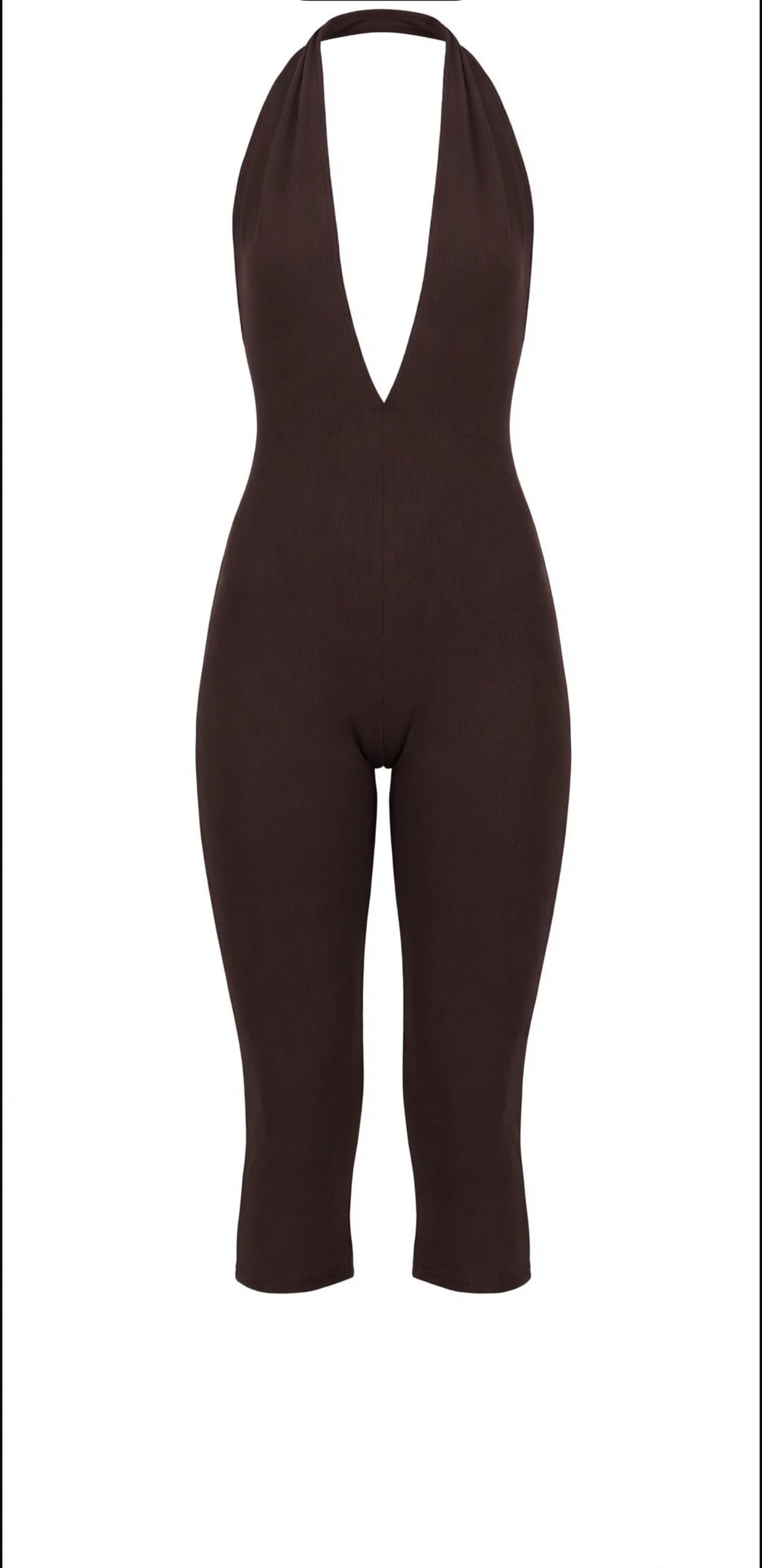 sculpt capri jumpsuit chocolate