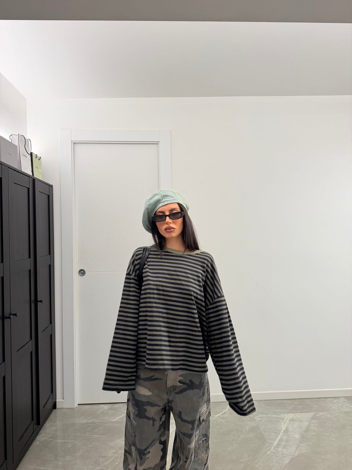 Oversized Striped Knit green
