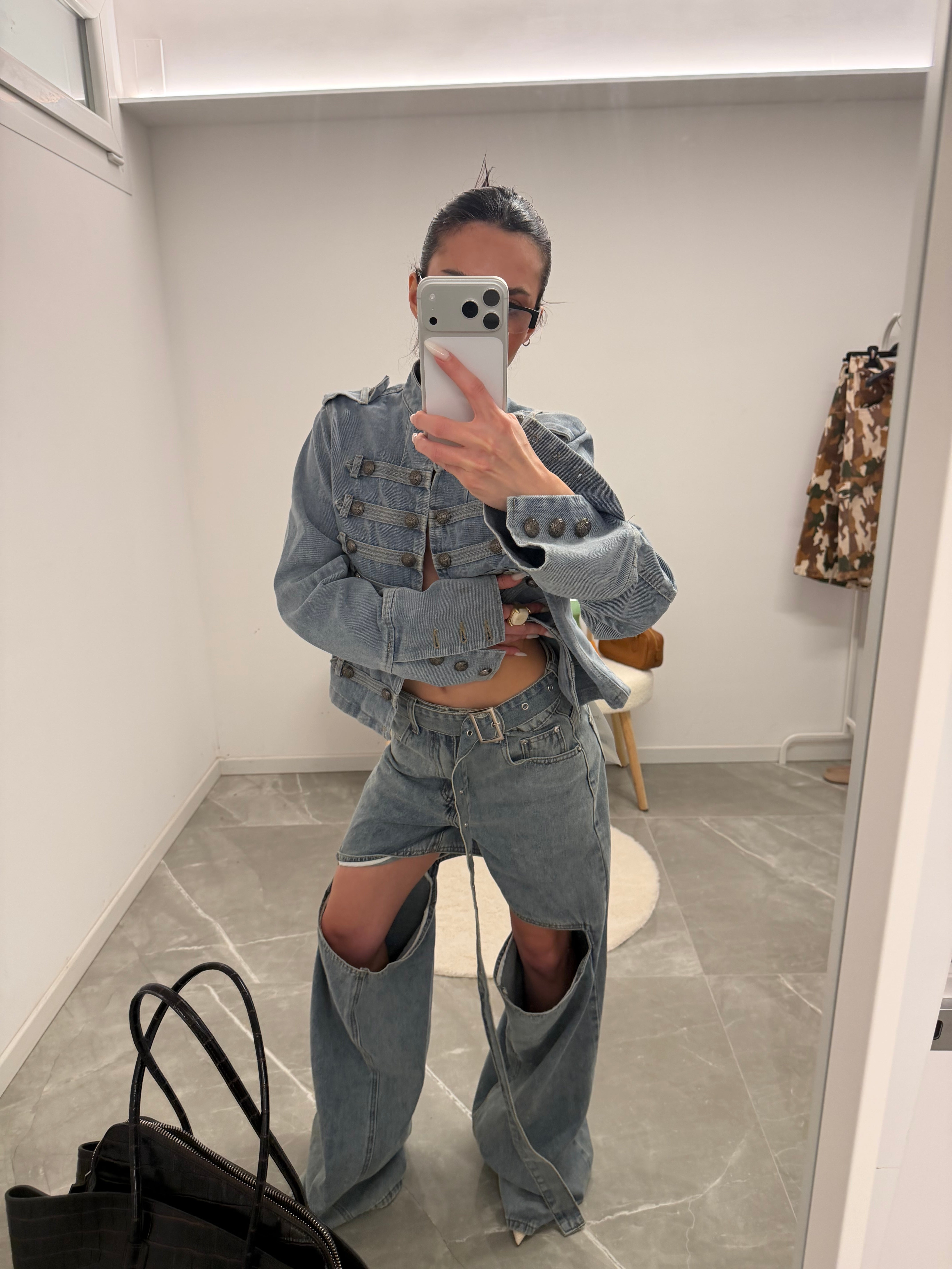 jeans denim belt cut out