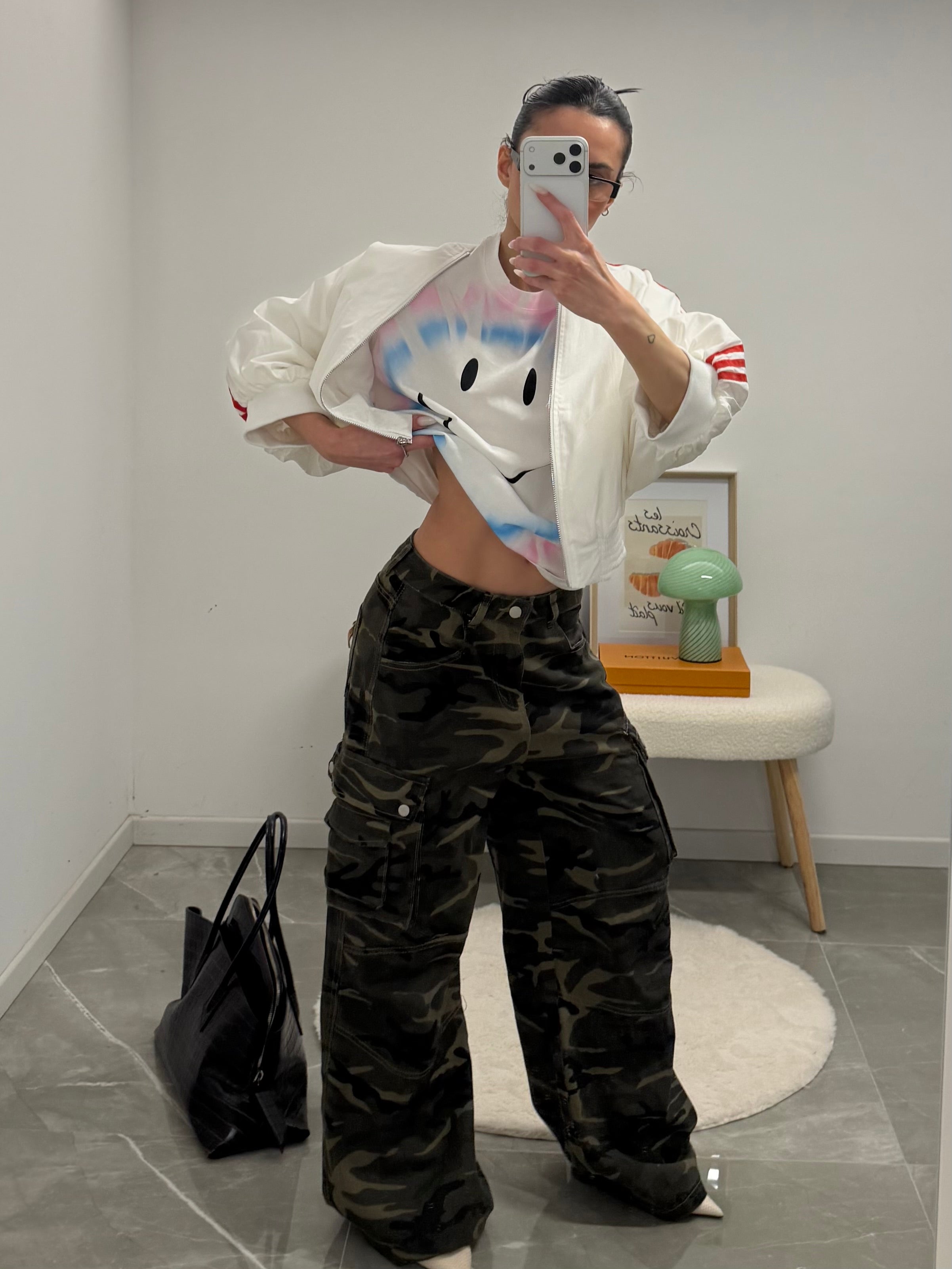 jeans oversize military pockets