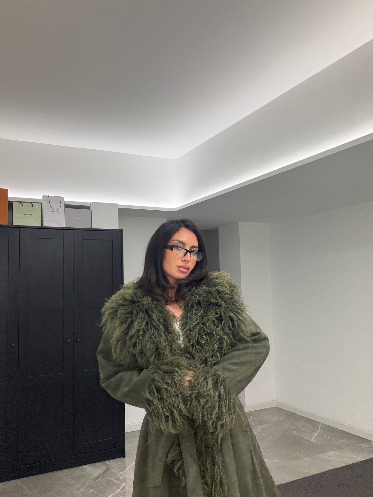 Manteau Suede Mongolia Coat Green Olive