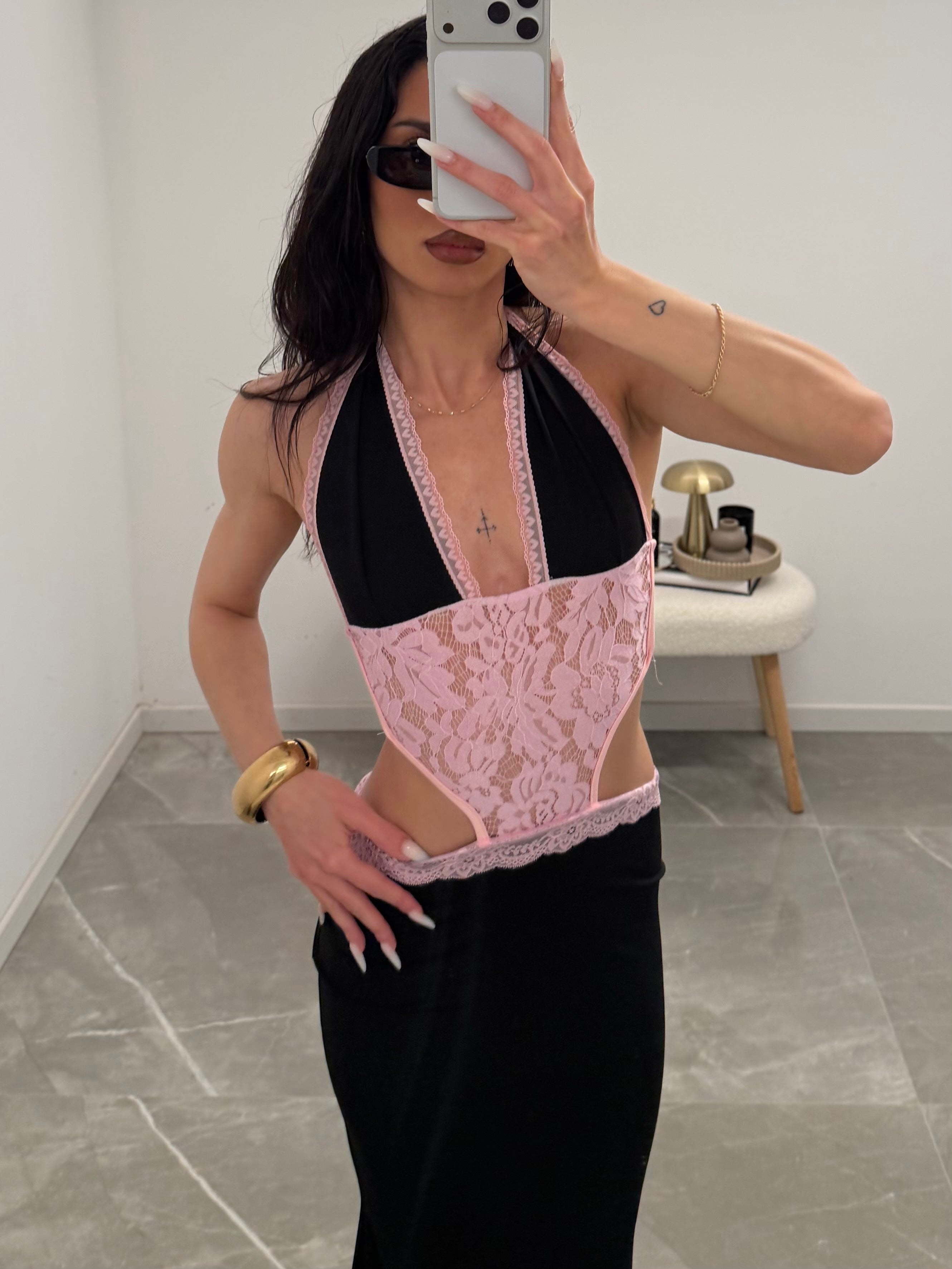 dress lace pink