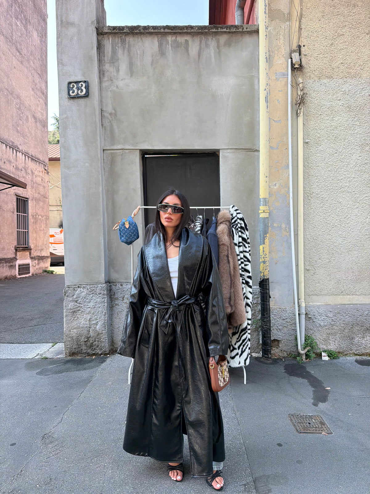 maxi trench coat vinile