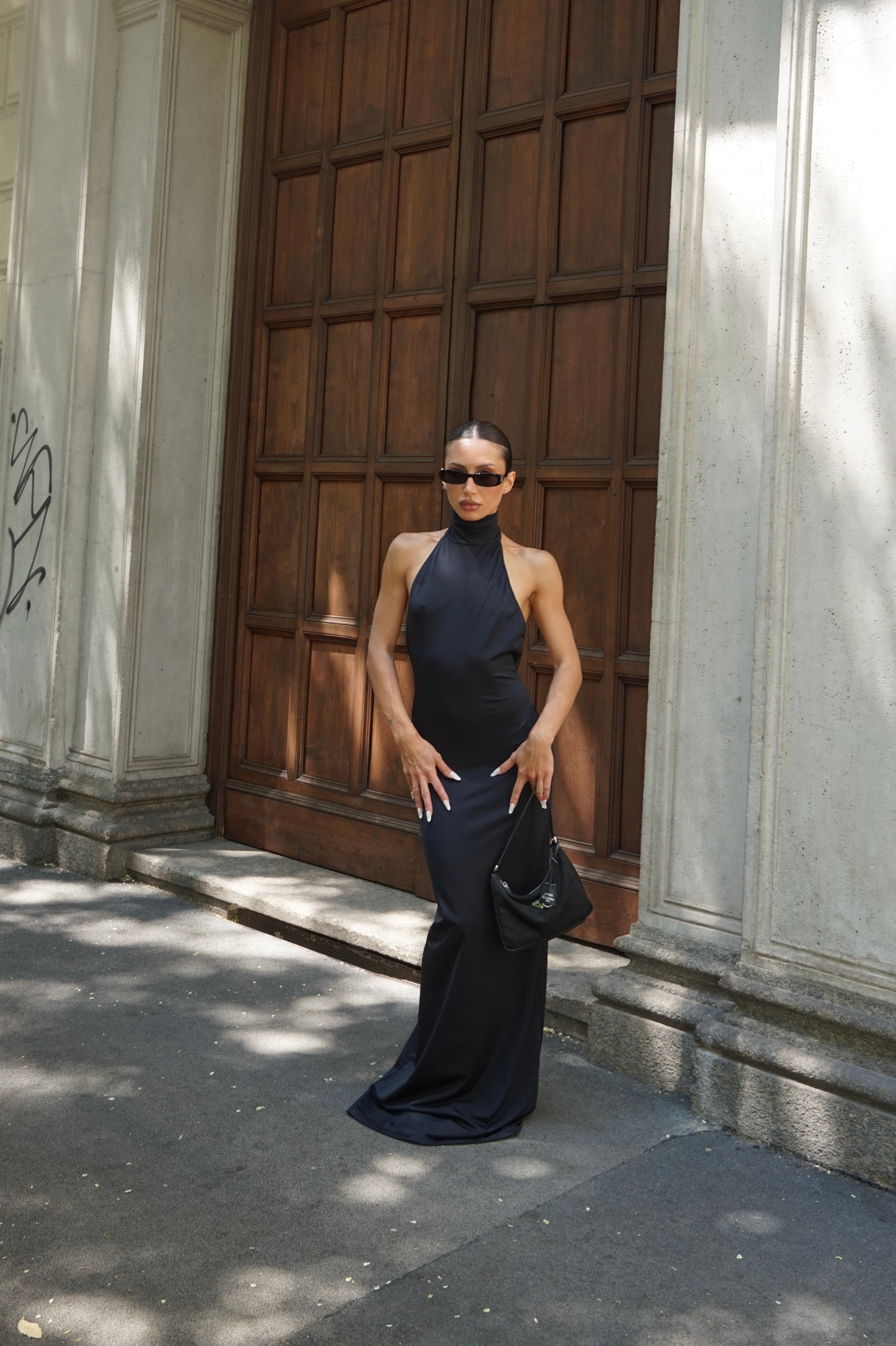Backless Halter Maxi Dress