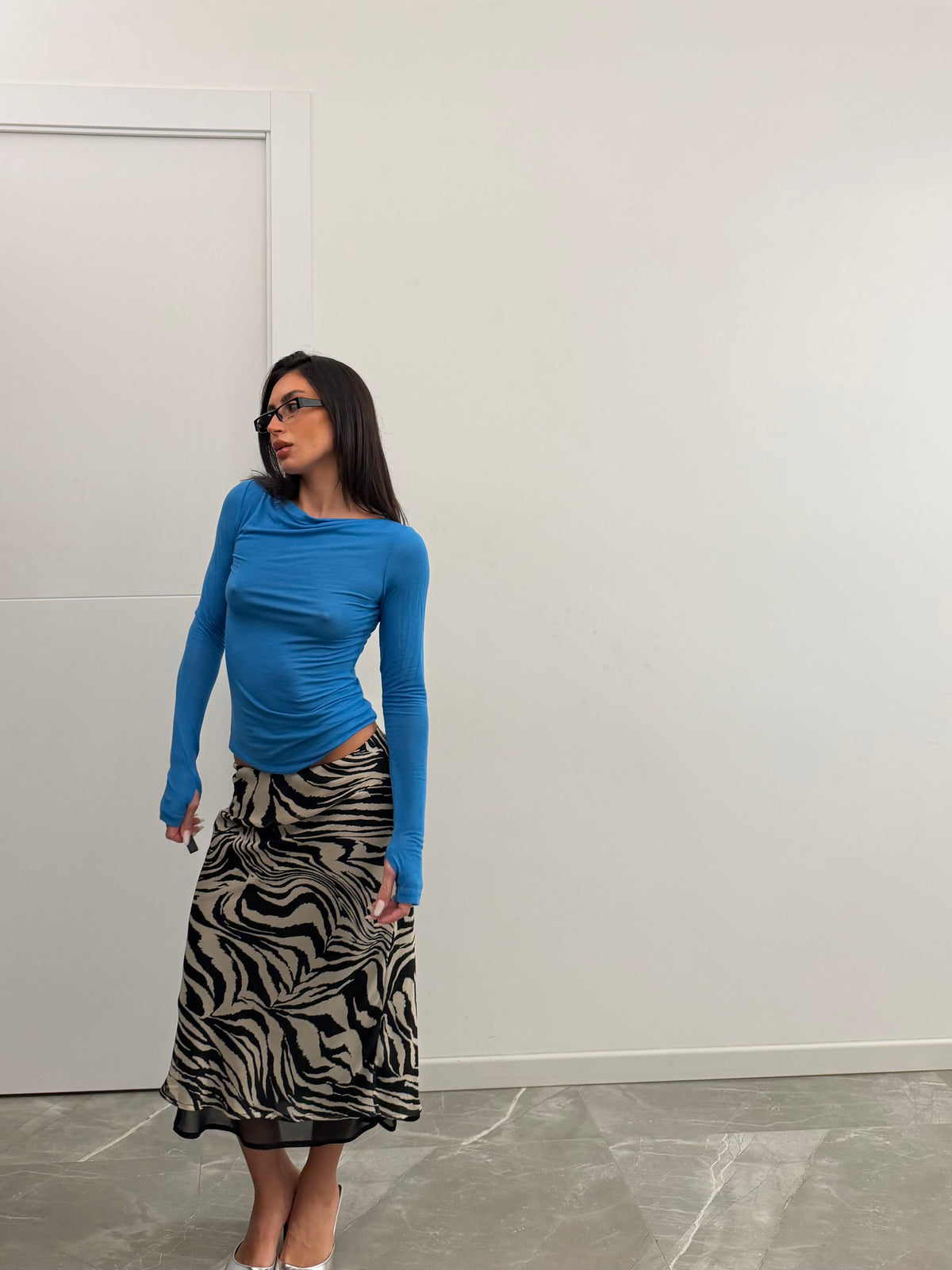 maglia cashmere celeste