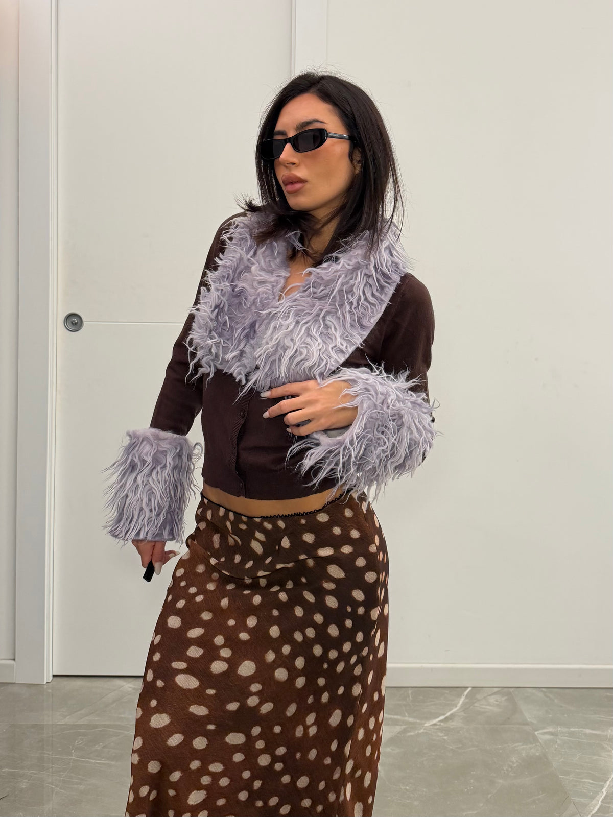 Boho chic cardigan brown