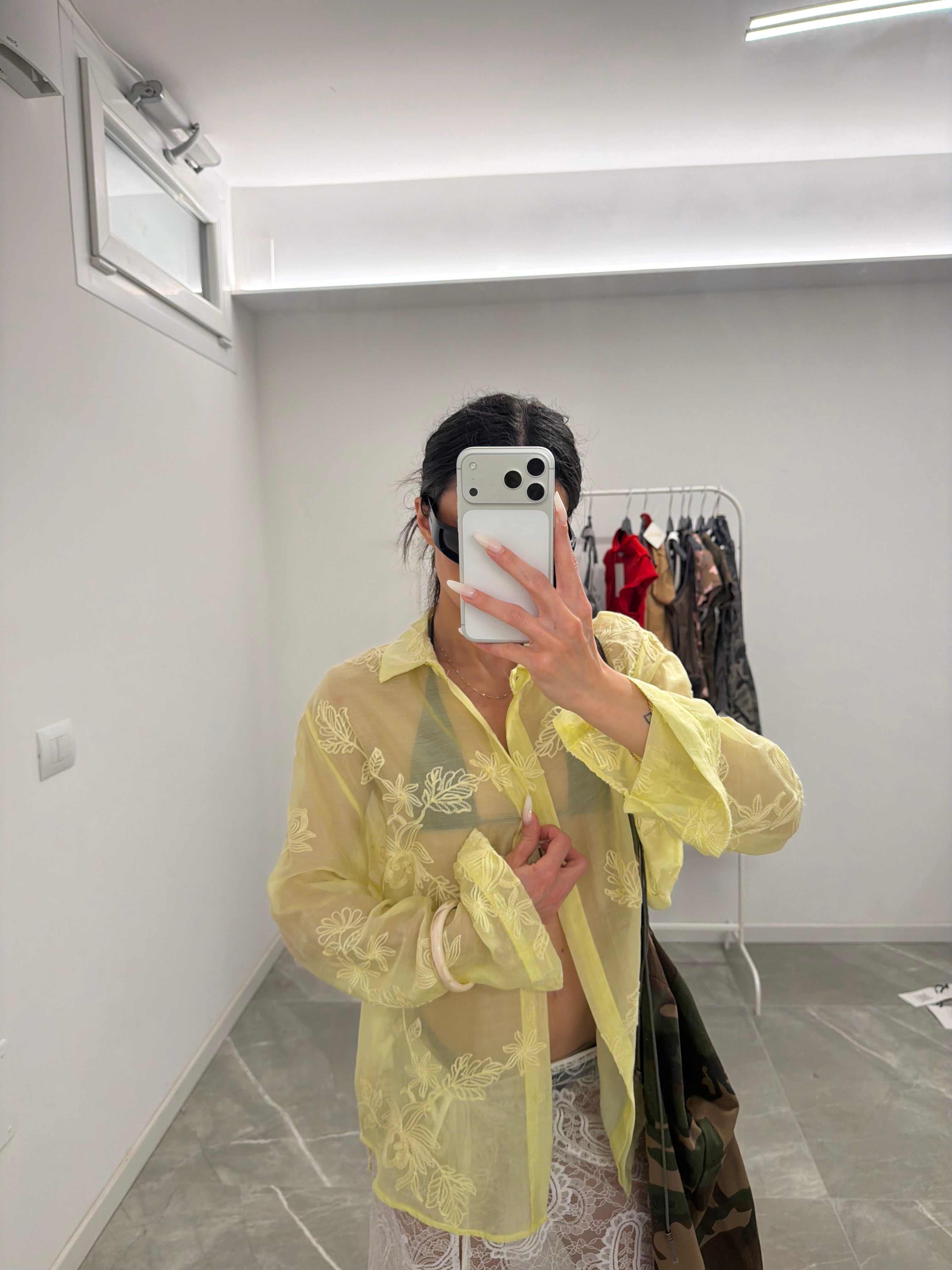 camicia macrame yellow