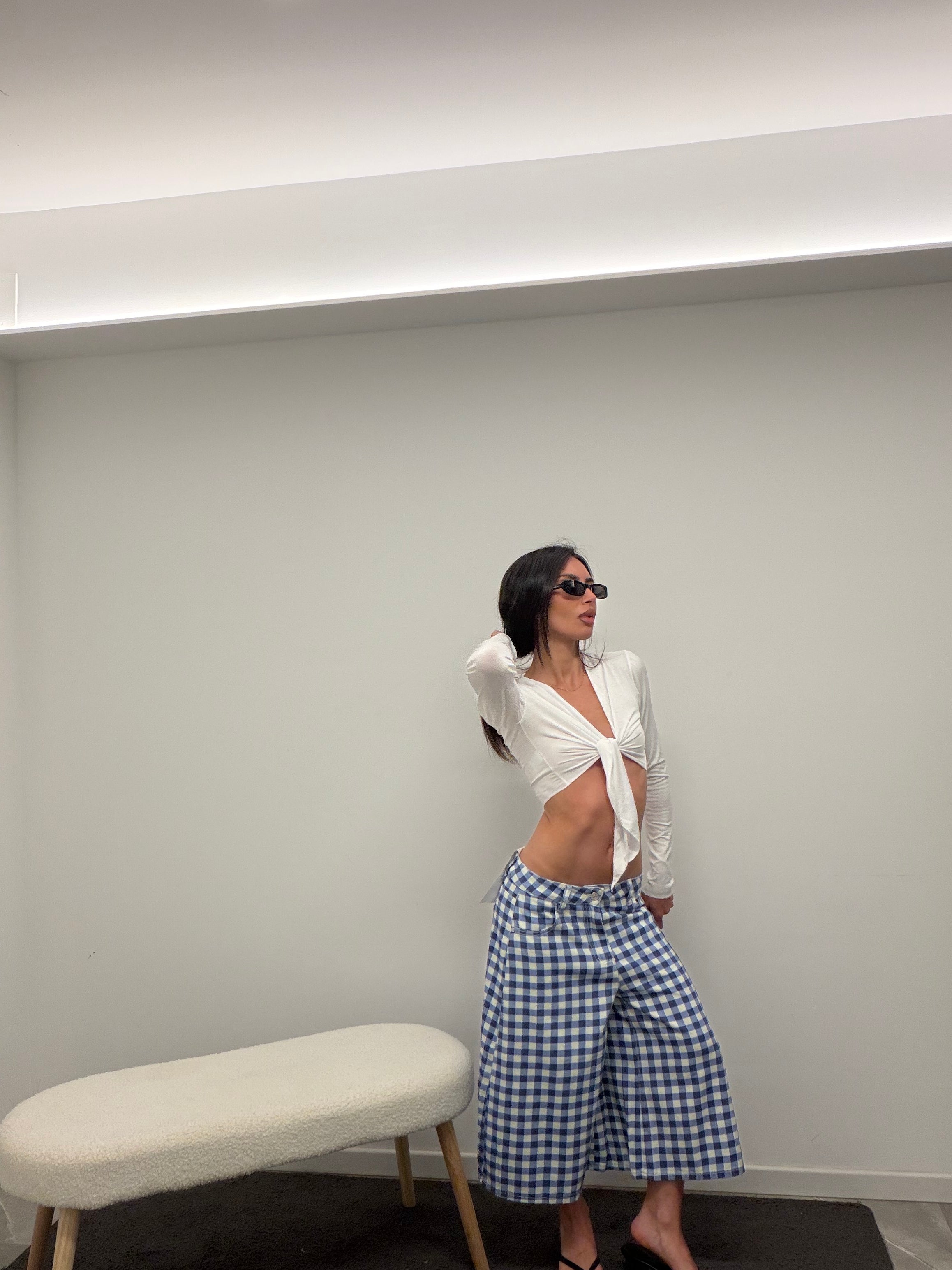 jorts checked blu