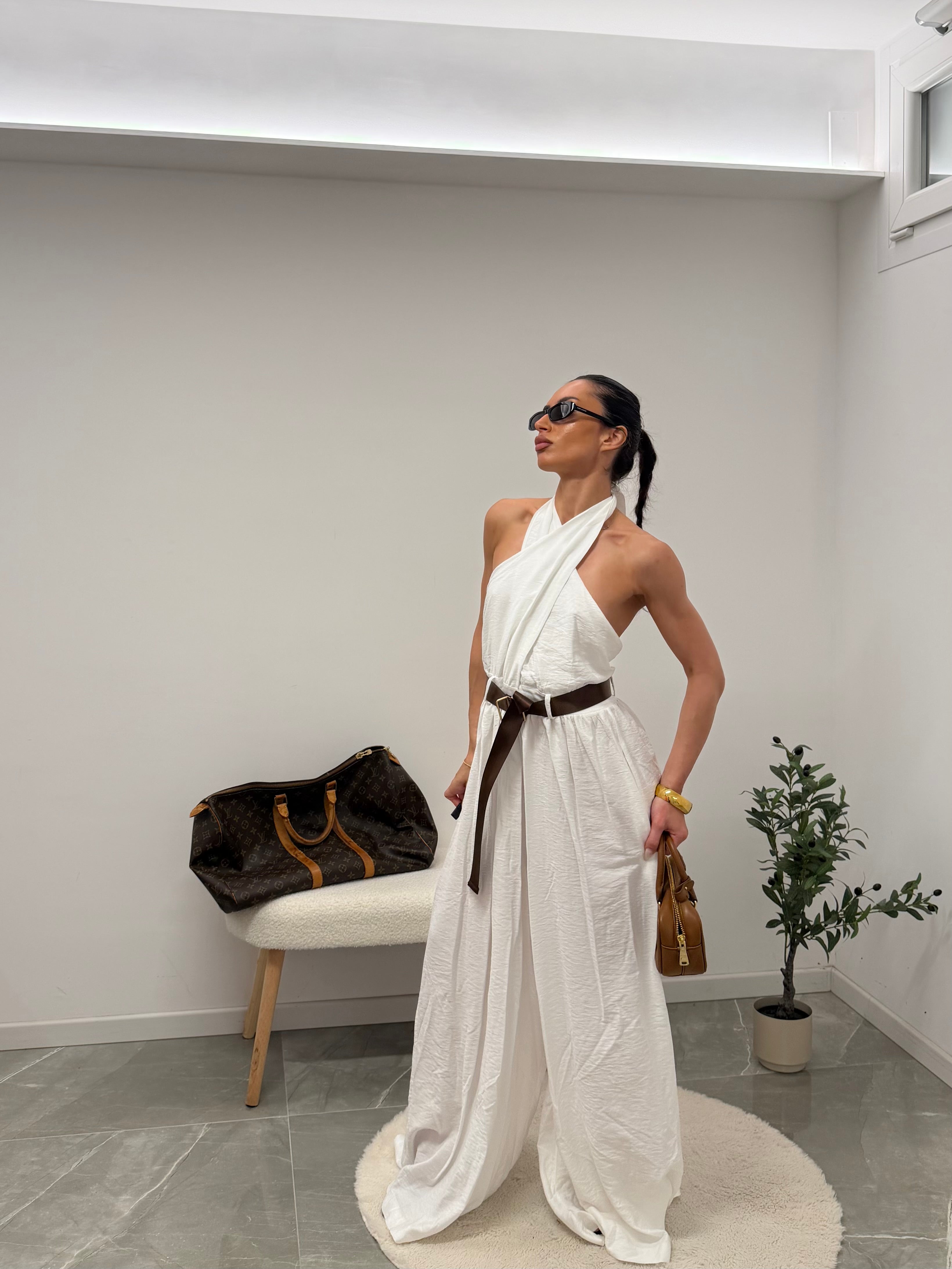 jumpsuit lino white