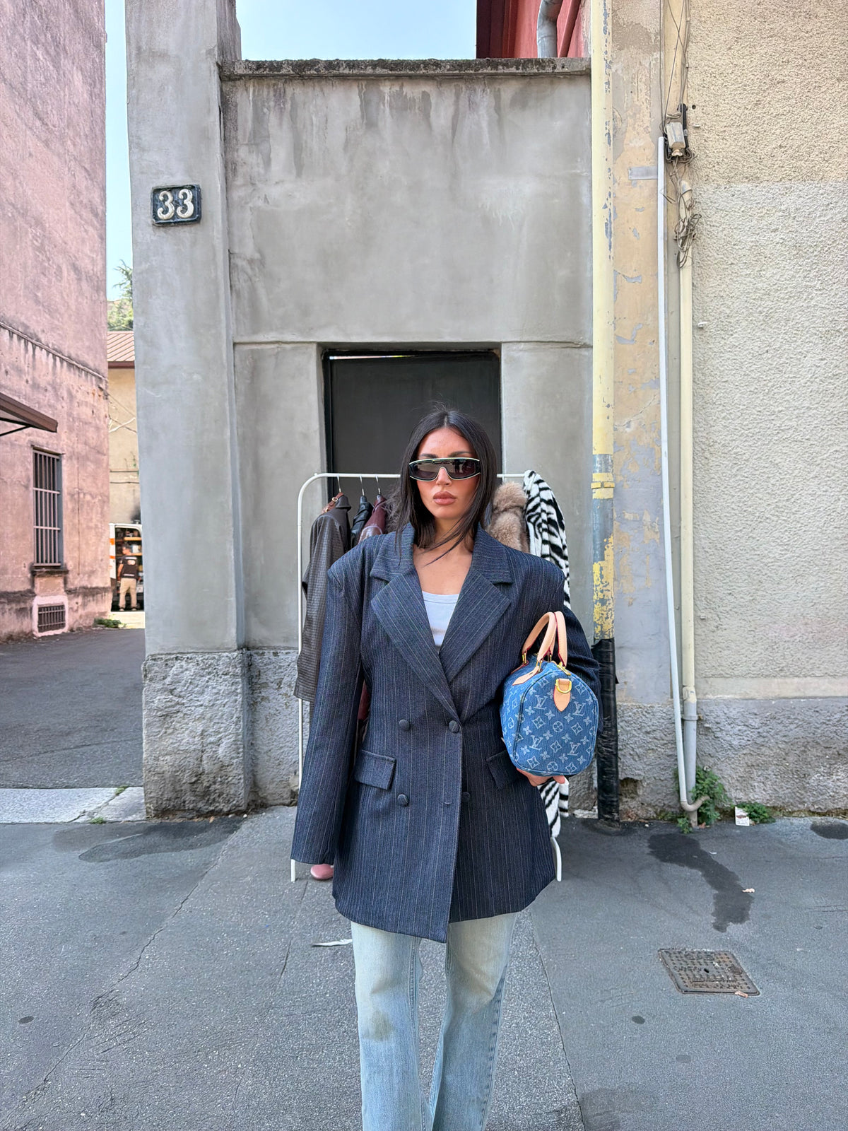 silhouette jacket gessato