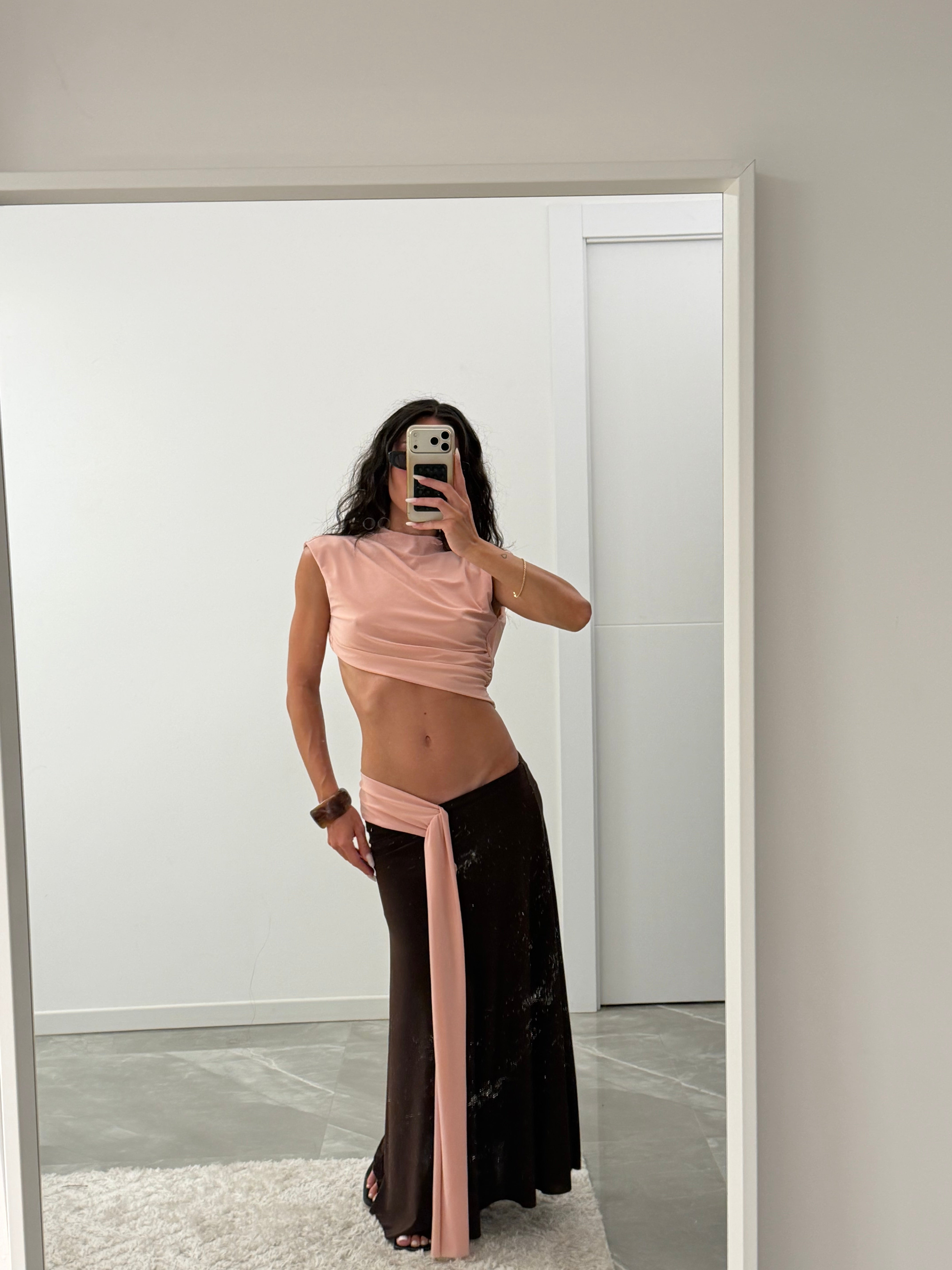 Asymmetric Cut-Out Maxi Dress