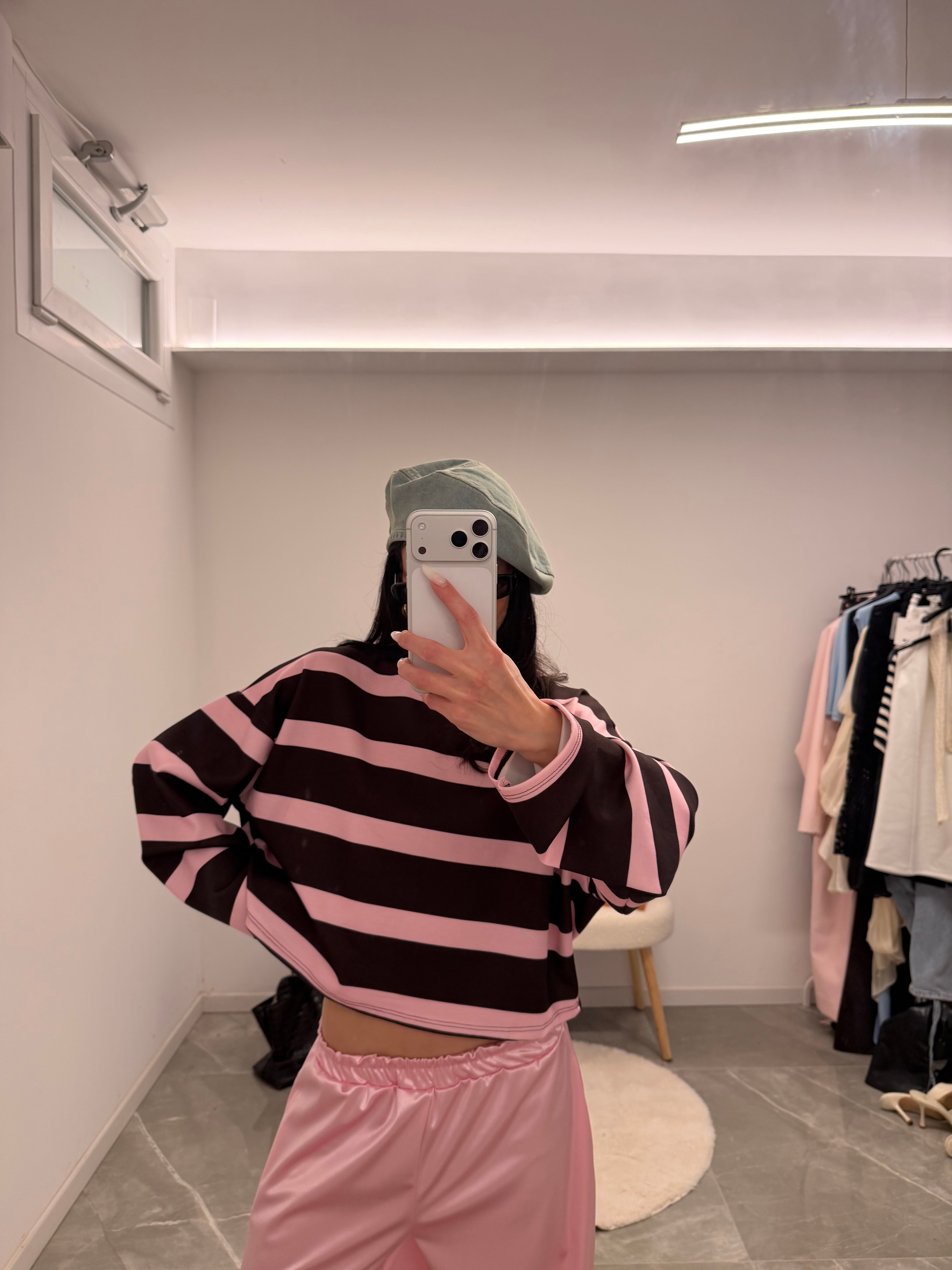 coordinato pink satin