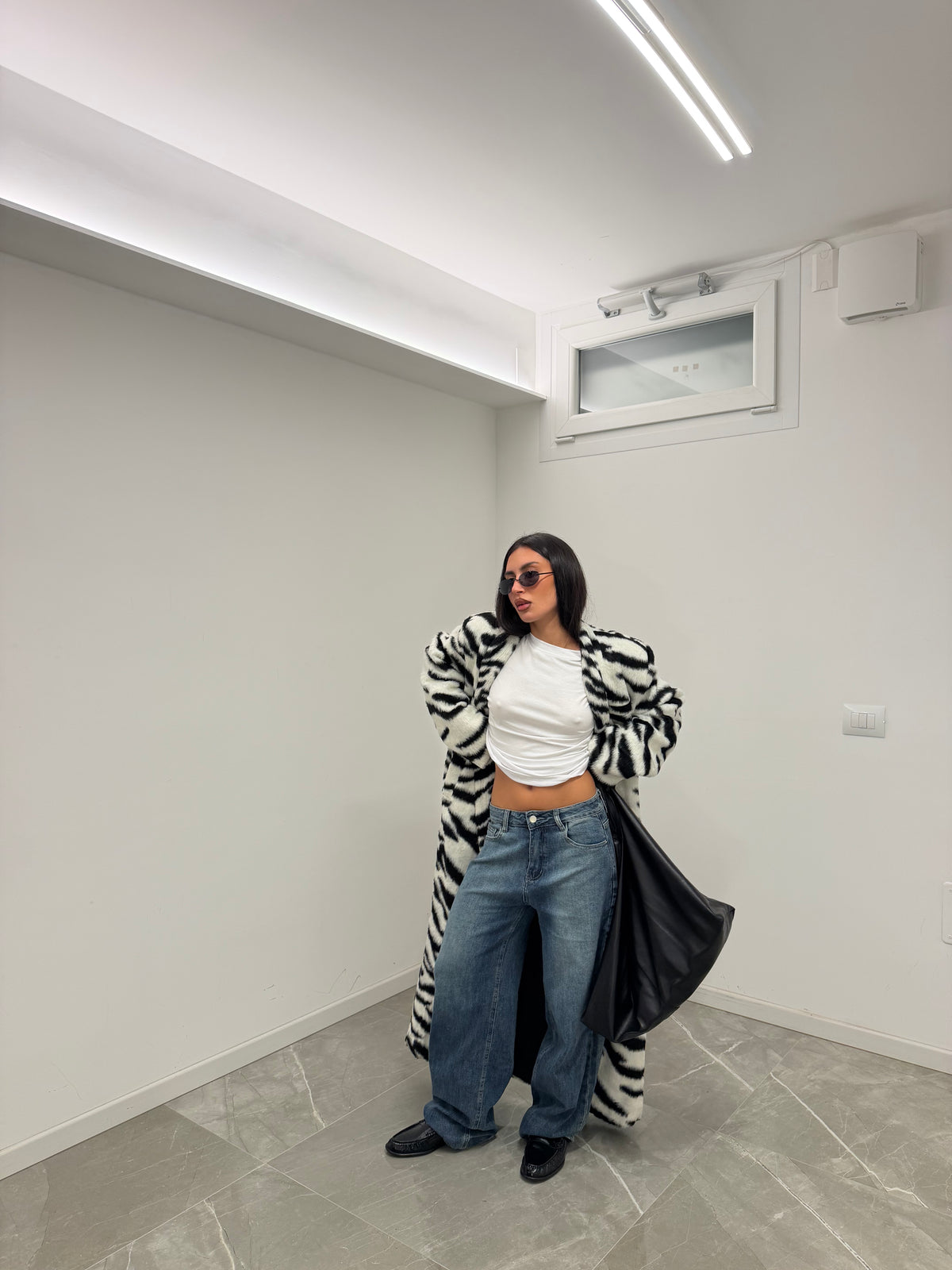 maxi coat zebra print