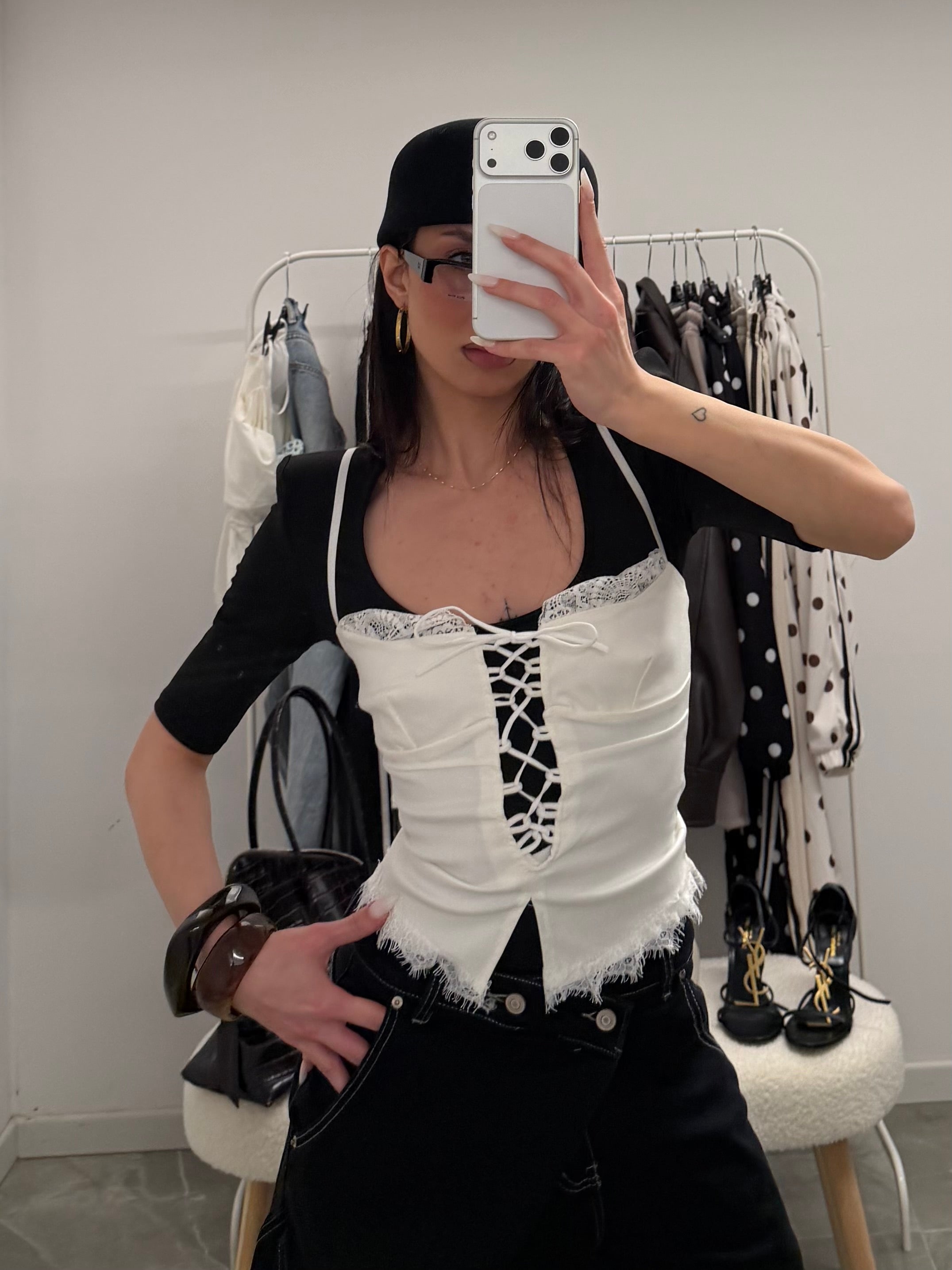 corset top white